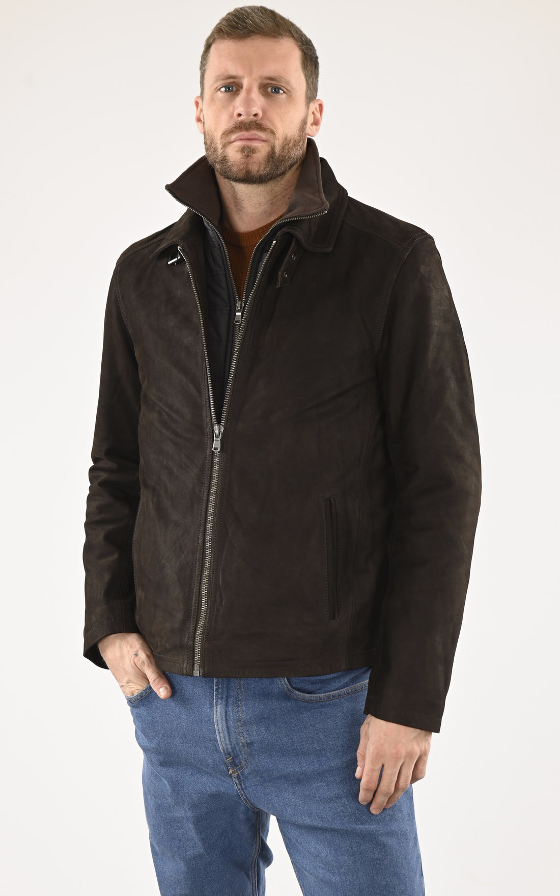 A &quot;FORD 101014&quot; Marron Daytona 73 Blouson Homme opened photo