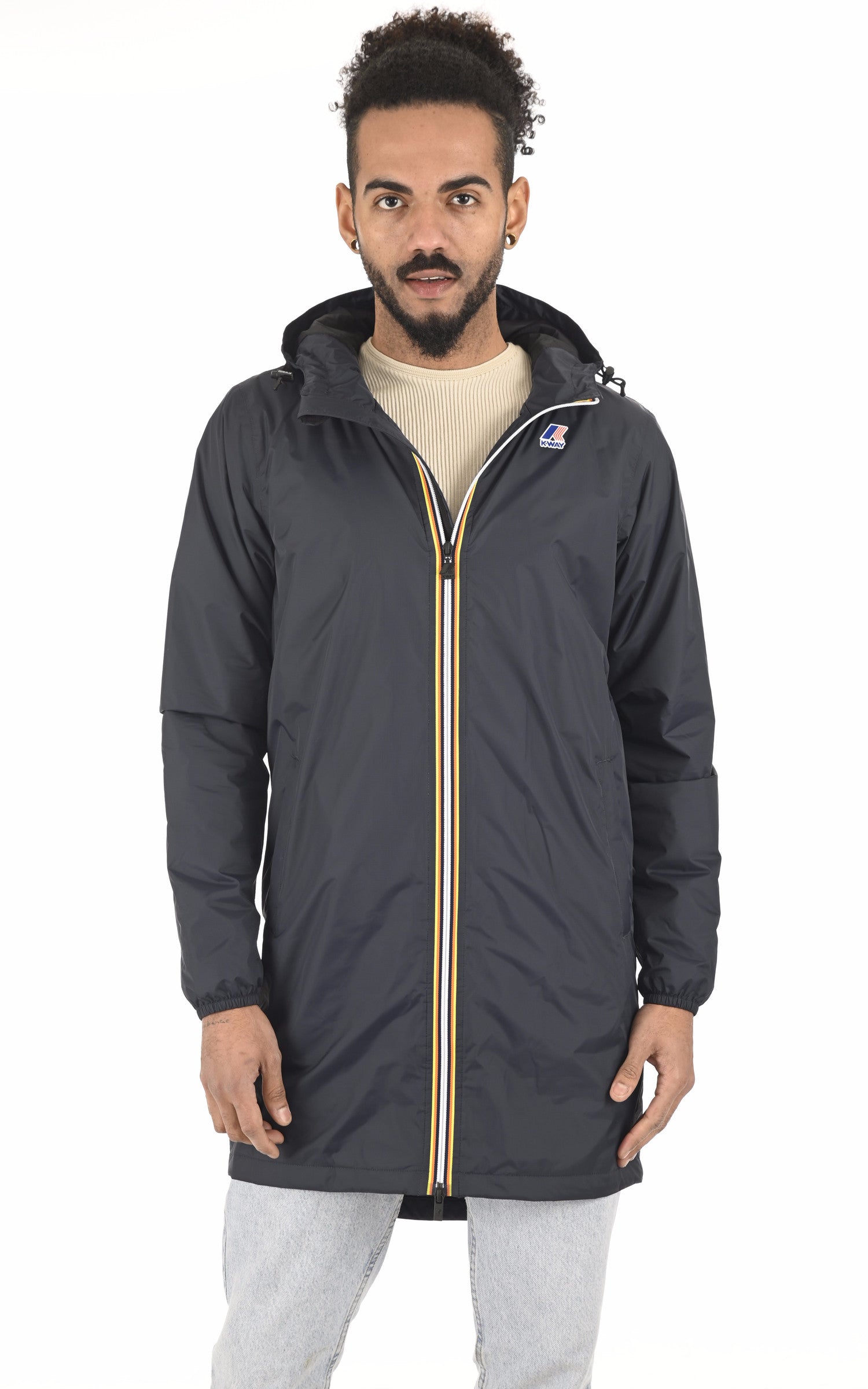 A &quot;EIFFEL WARM K00BDG0&quot; Bleu Foncé K-Way 3/4 Mixte closed photo