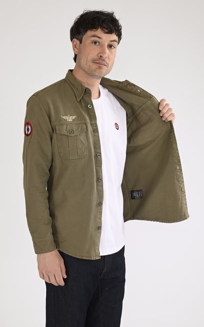 A &quot;KING AIR MN 103945&quot; Kaki Marine Nationale Chemise Homme interior photo