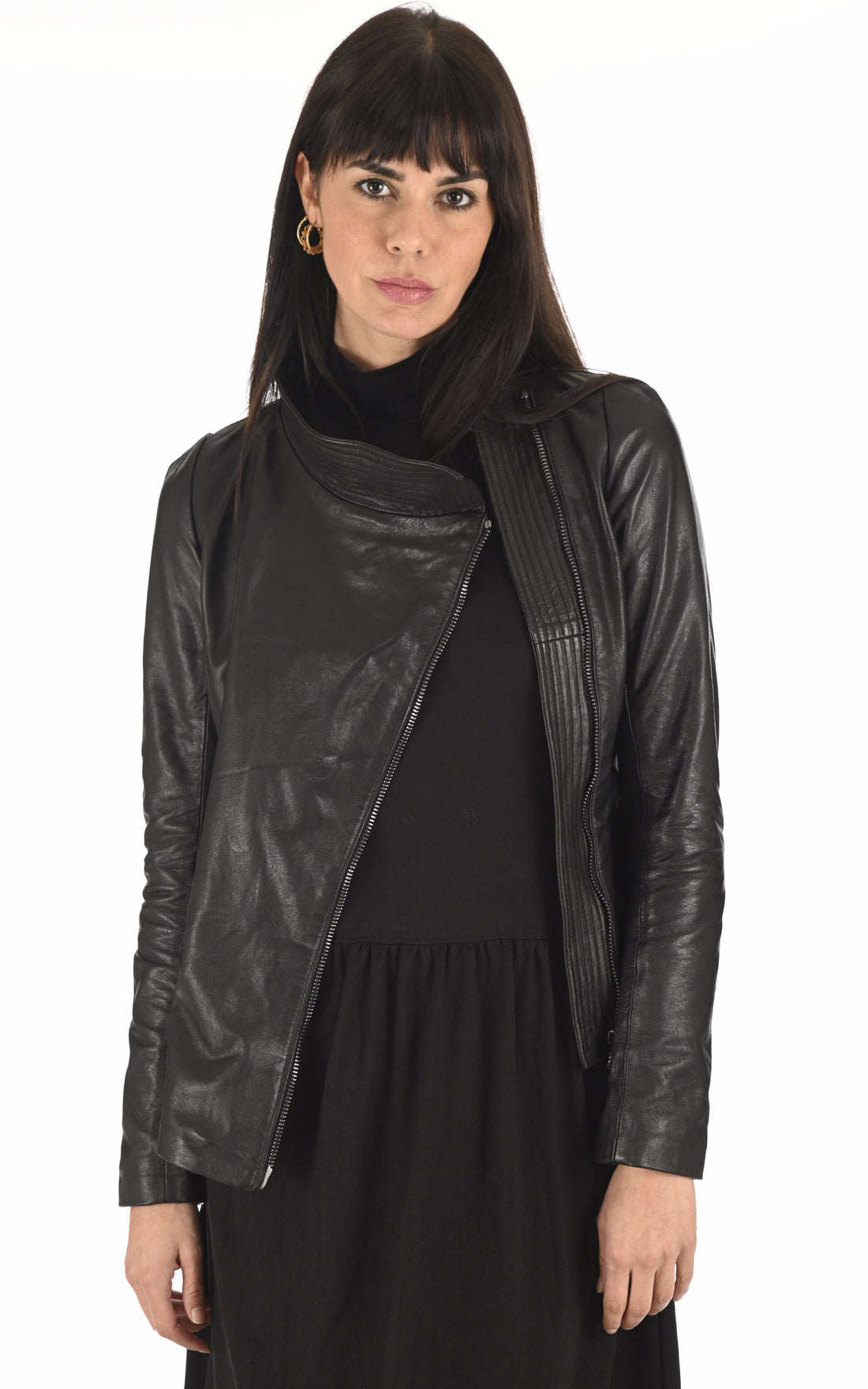 A &quot;ATHENA&quot; Noir La Canadienne Blouson Femme opened photo