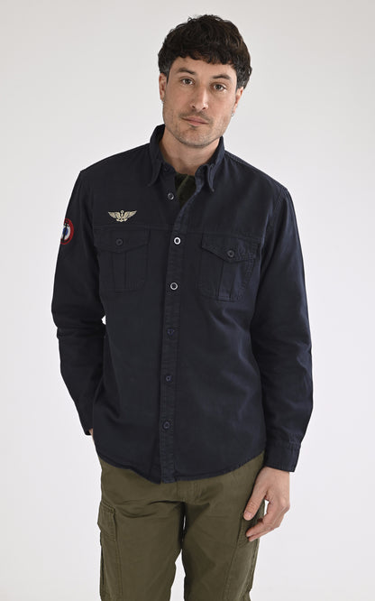 A &quot;KING AIR MN 103945&quot; Bleu Marine Marine Nationale Chemise Homme closed photo