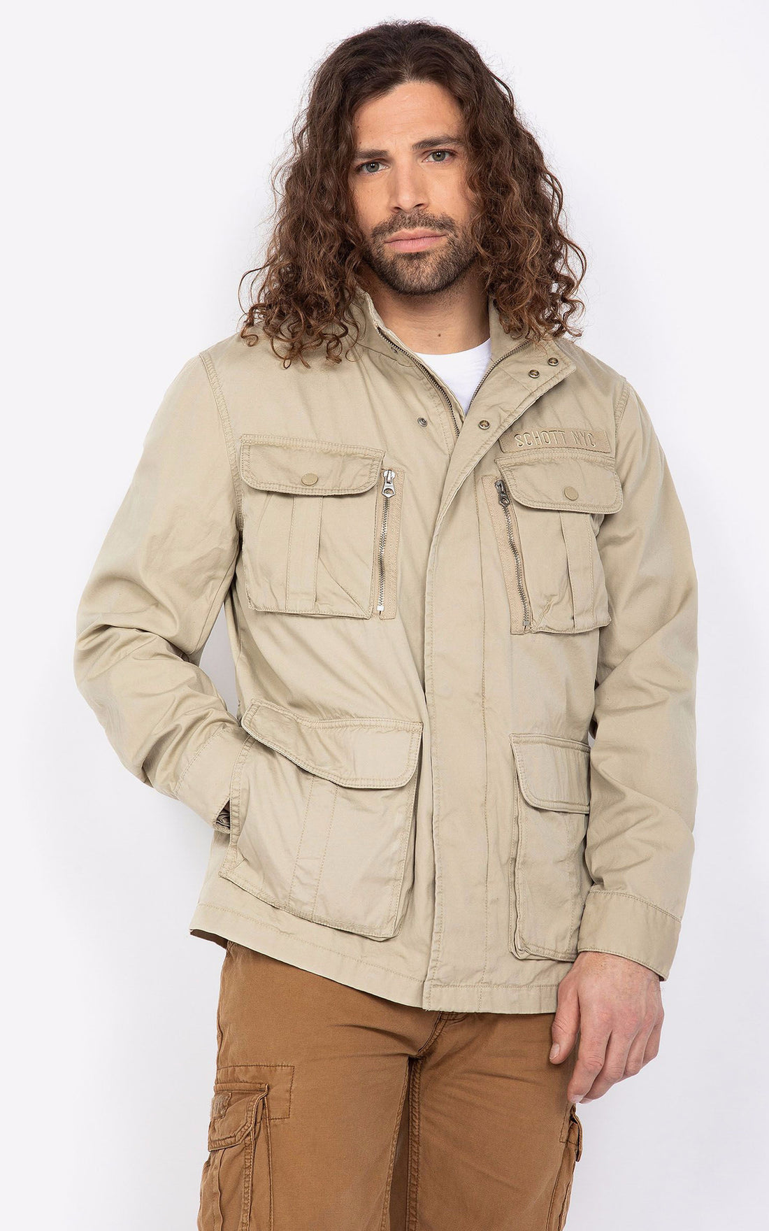 A &quot;M1941X&quot; Beige Schott Veste Homme opened photo