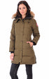 A "SHELBURNE 3802L" Military Green Canada Goose 3/4 Doudoune Femme closed photo