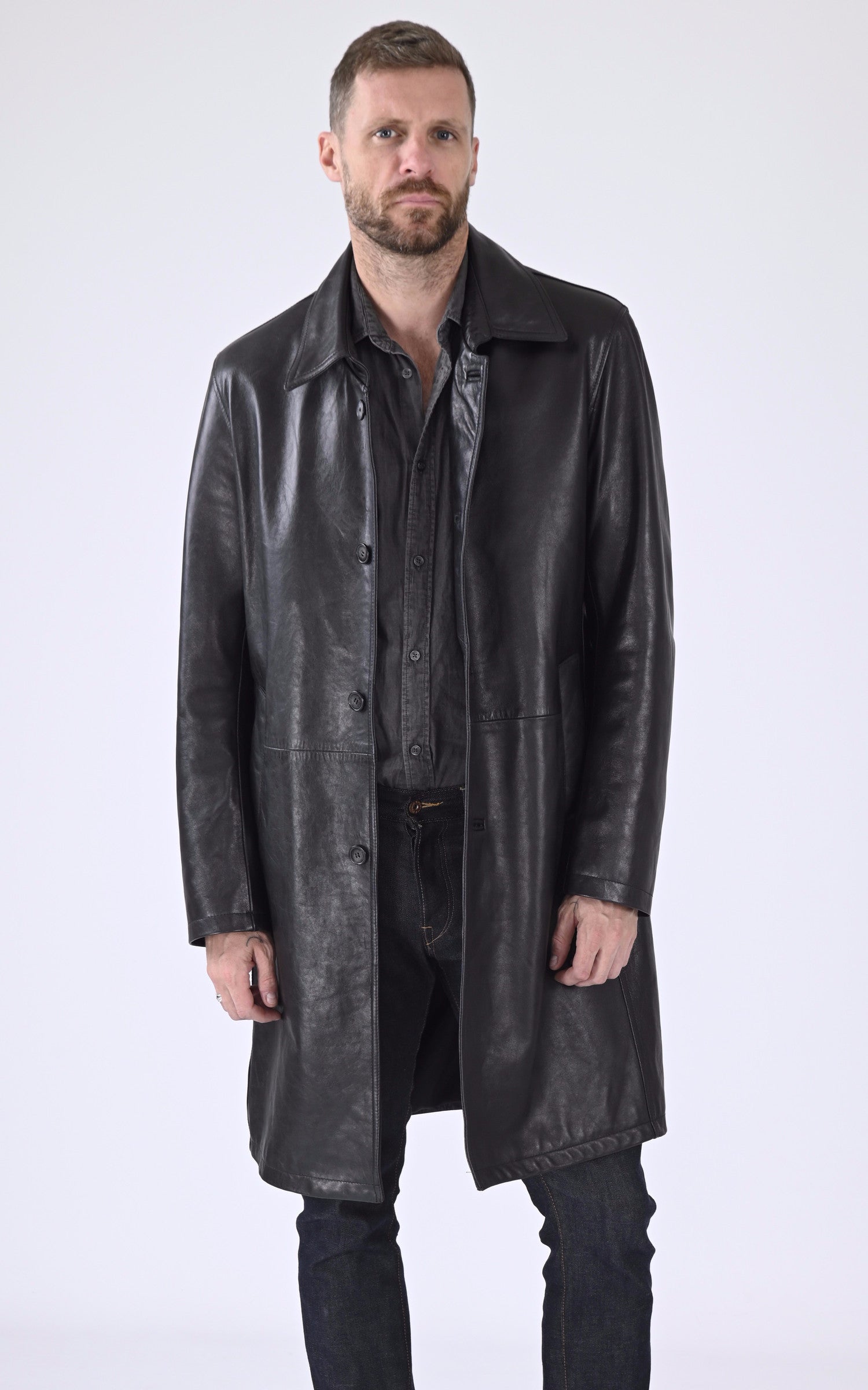 A &quot;MATHIAS&quot; Noir La Canadienne 3/4 Homme opened photo