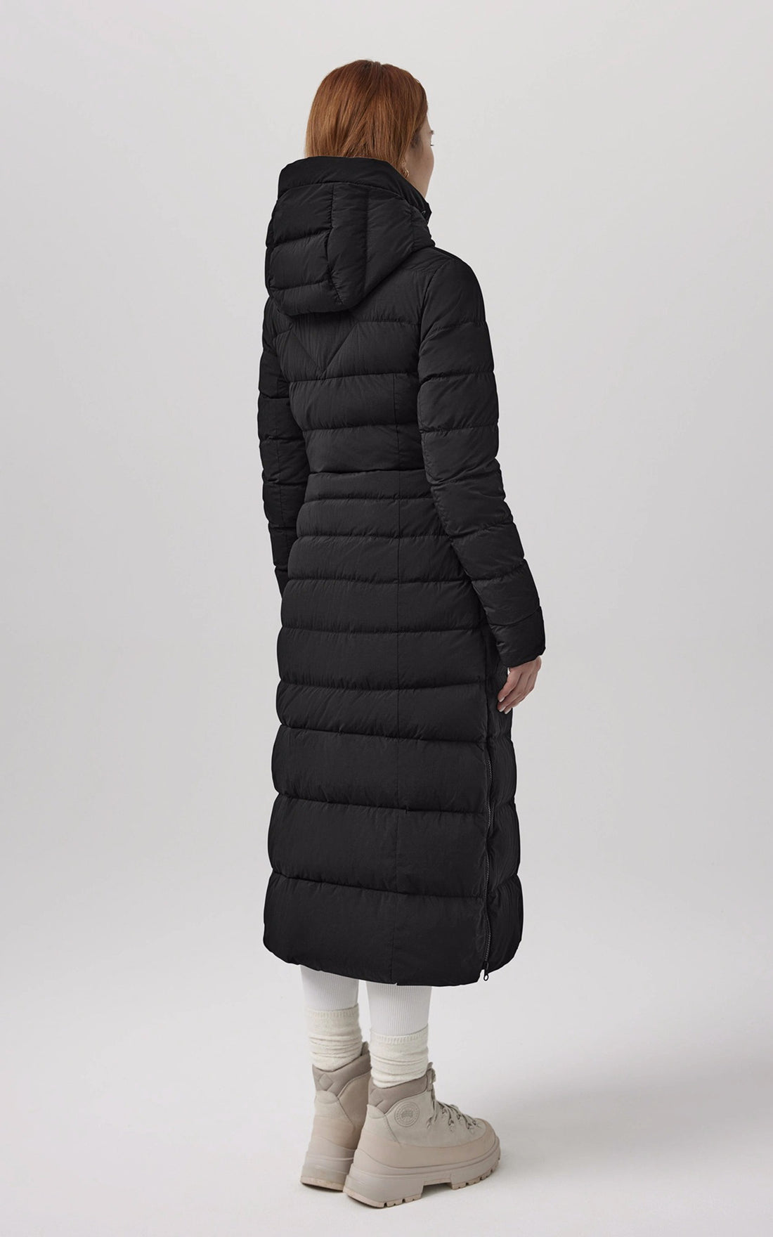 A &quot;CLAIR LONG COAT BLACK LABEL 2330WB&quot; Noir Canada Goose 7/8 Doudoune Femme opened photo