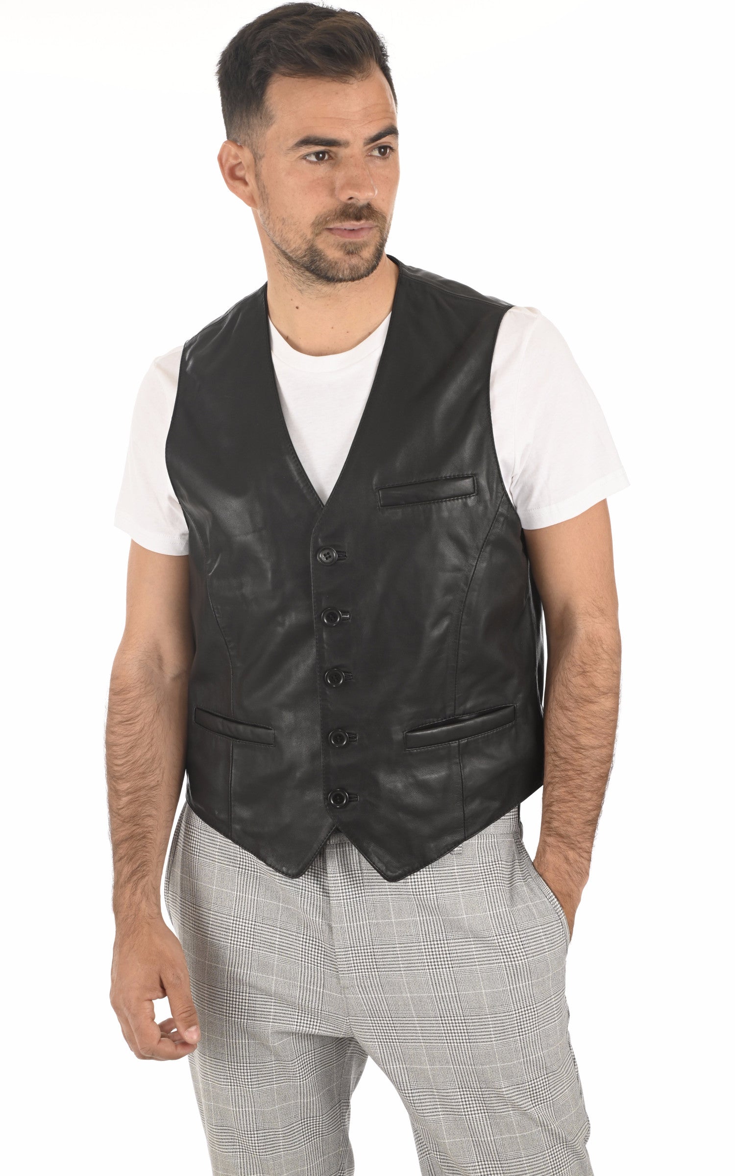 A &quot;3104&quot; Noir La Canadienne Gilet Homme closed photo 2
