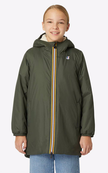 A &quot;EIFFEL ORSETTO KIDS K71219W&quot; Kaki K-Way Blouson Enfant closed photo
