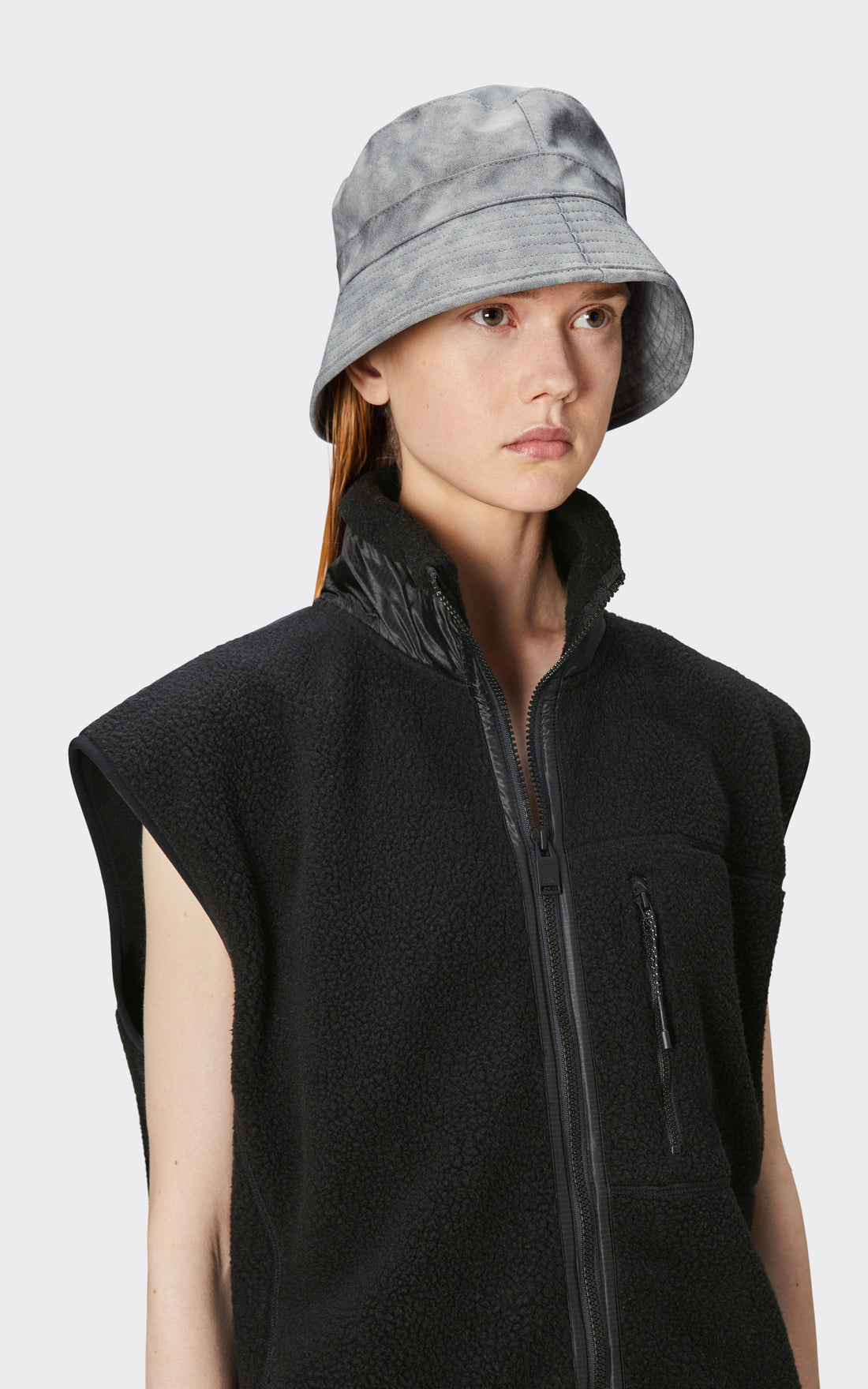 A &quot;20010 BUCKET HAT&quot; Gris Rains bob Mixte back photo