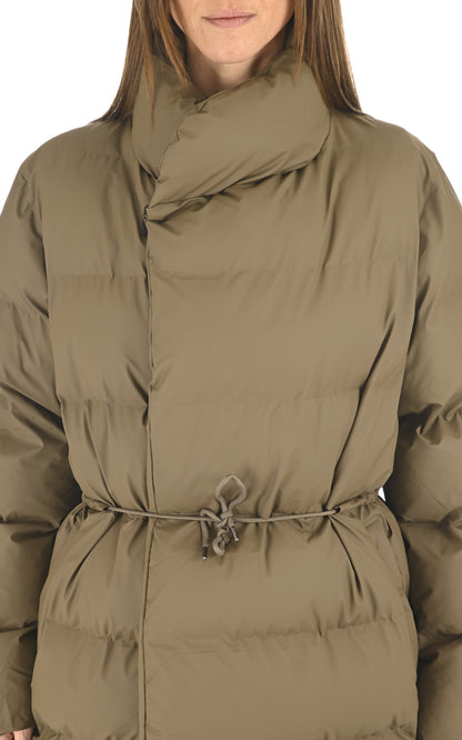 A &quot;15170 LONG PUFFER JACKET&quot; Taupe Rains Mt Doudoune Femme details photo