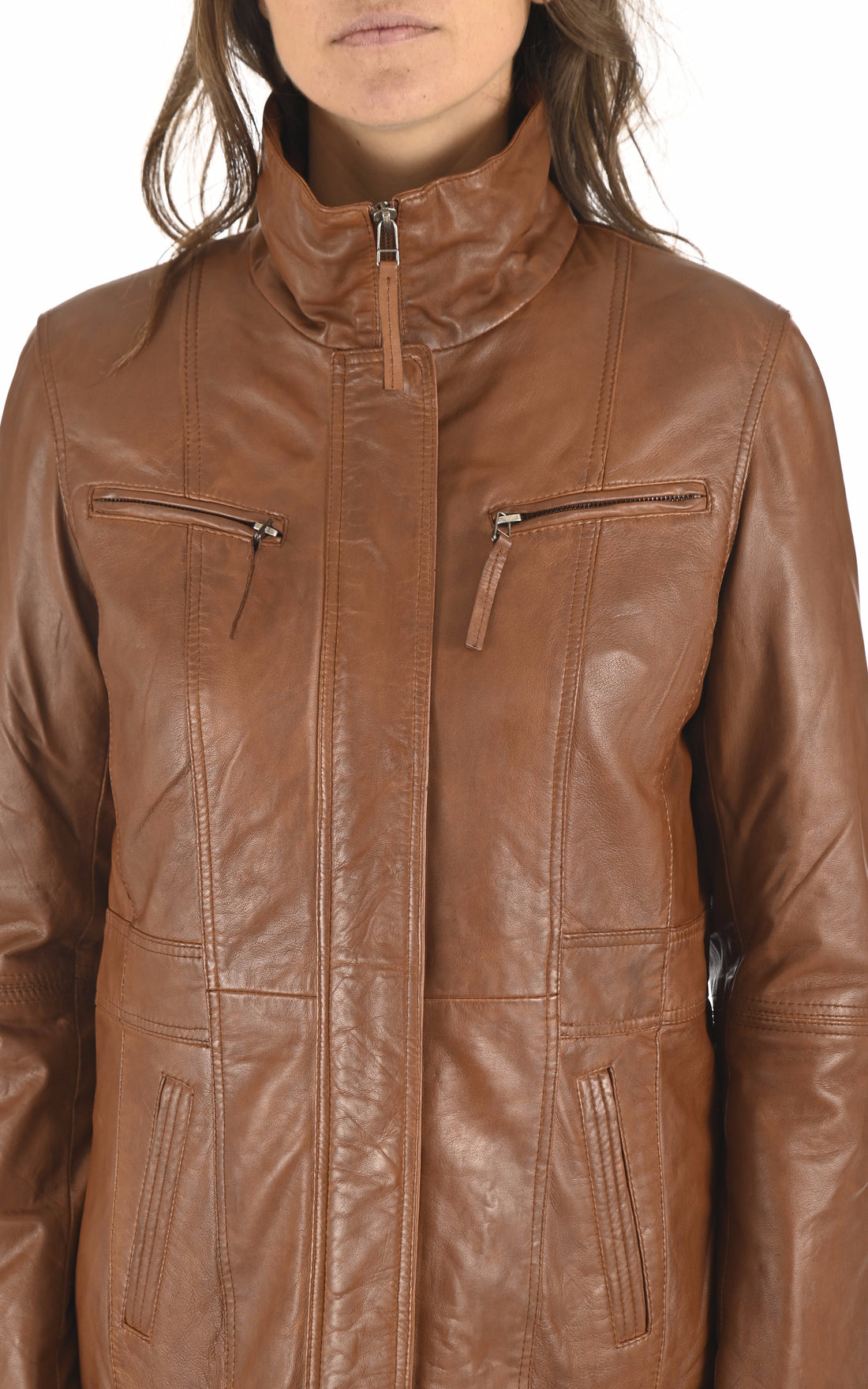 A &quot;ZURICH-3&quot; Cognac La Canadienne Veste Femme opened photo