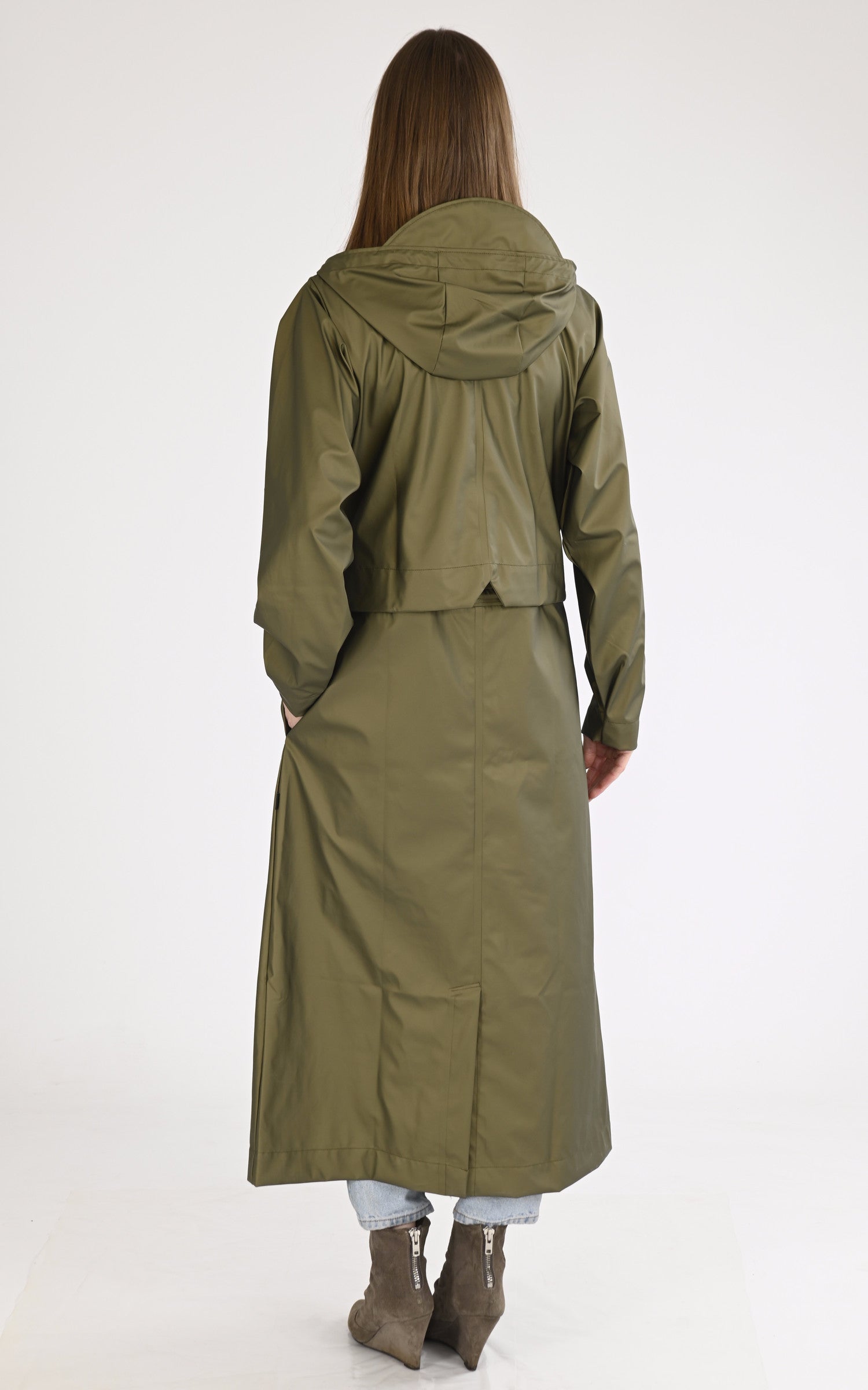 A &quot;12120 BOLD LONGEST JACKET&quot; Kaki Rains 7/8 Mixte back photo