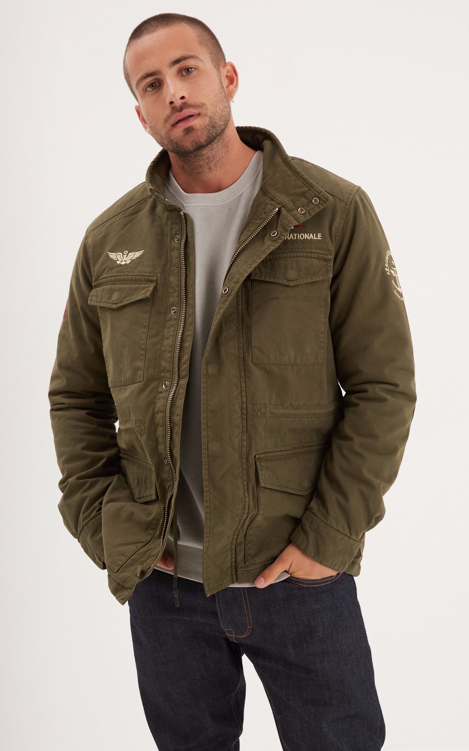 A &quot;GULFSTREAM MN 103946&quot; Kaki Marine Nationale Veste Homme closed photo 2