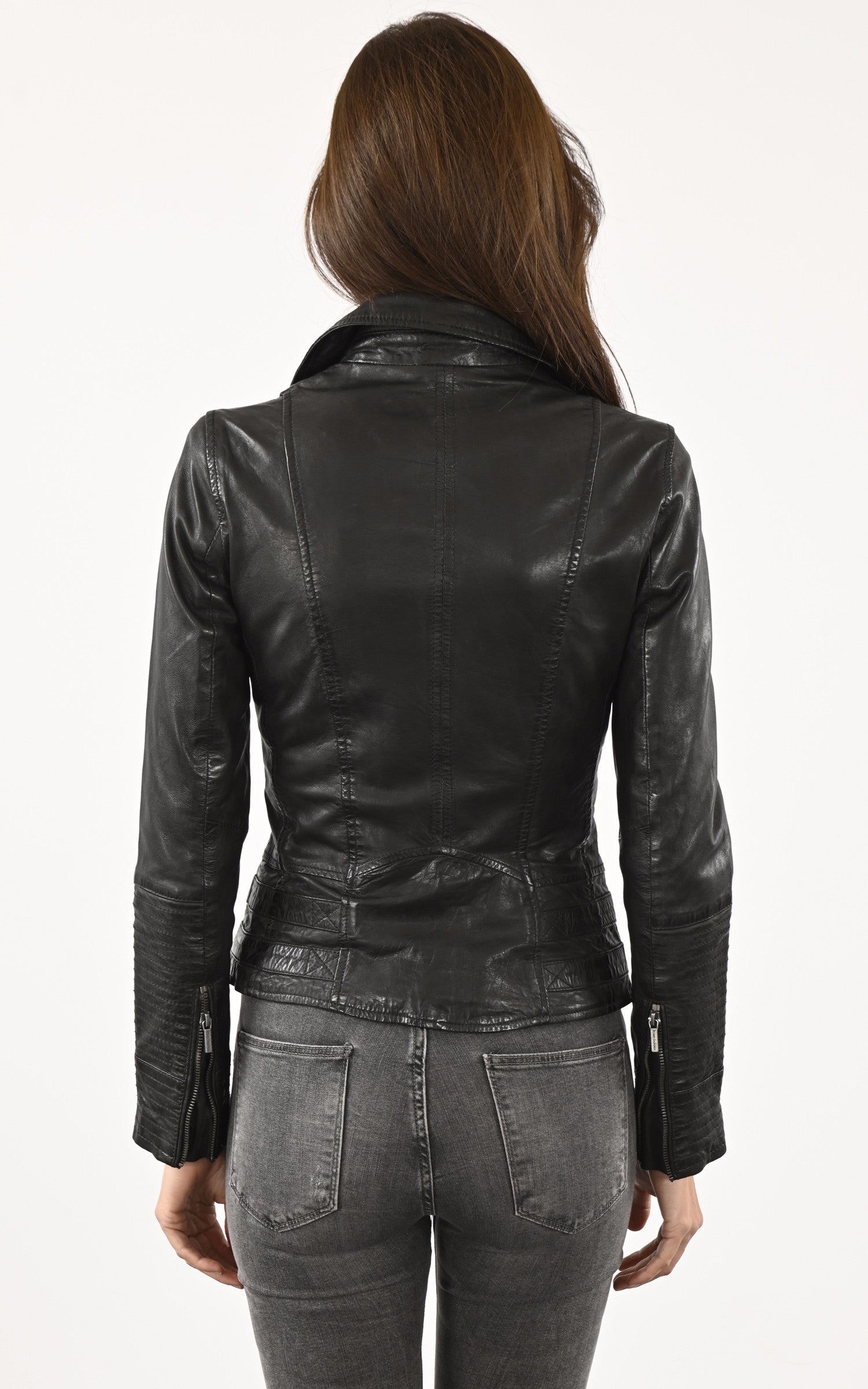 A &quot;JULIETTE 100096&quot; Noir Rose Garden Blouson Femme back photo