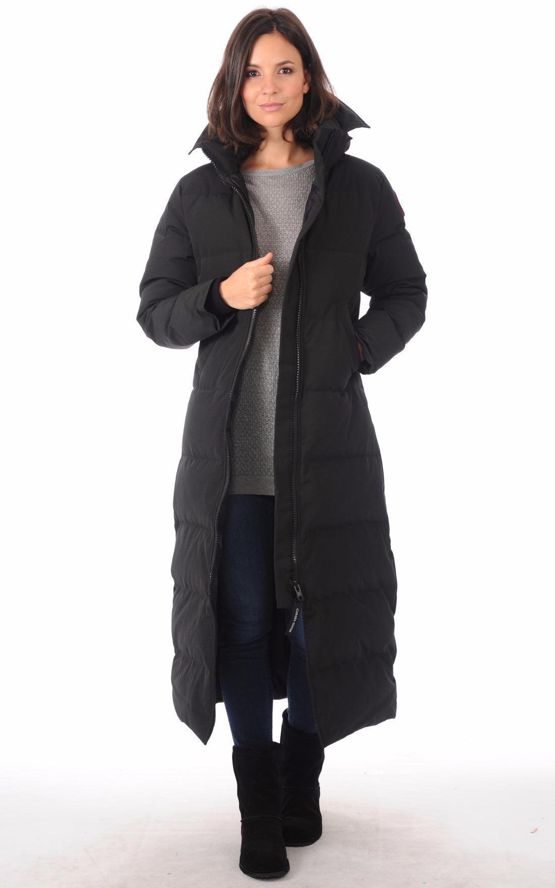 A &quot;MYSTIQUE 3035L&quot; Noir Canada Goose 7/8 Doudoune Femme closed photo