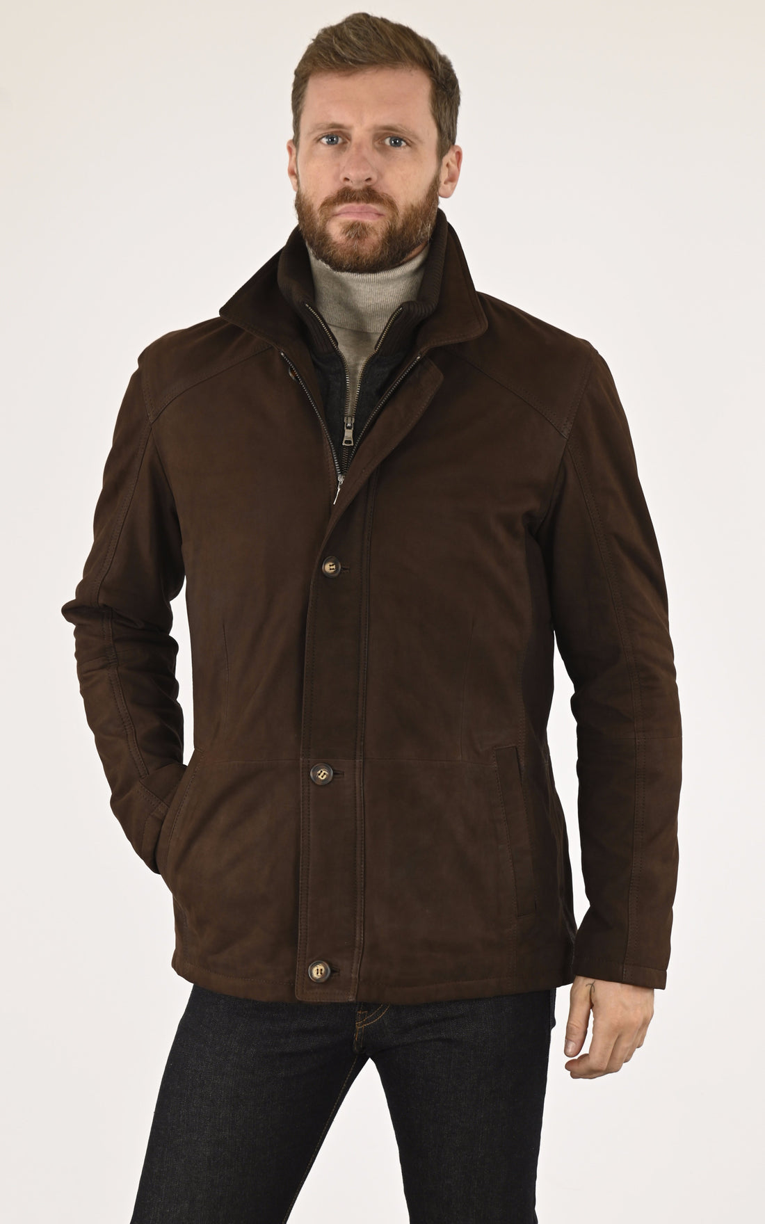 A &quot;ASHFORD 7762&quot; Marron Smarty Veste Homme opened photo