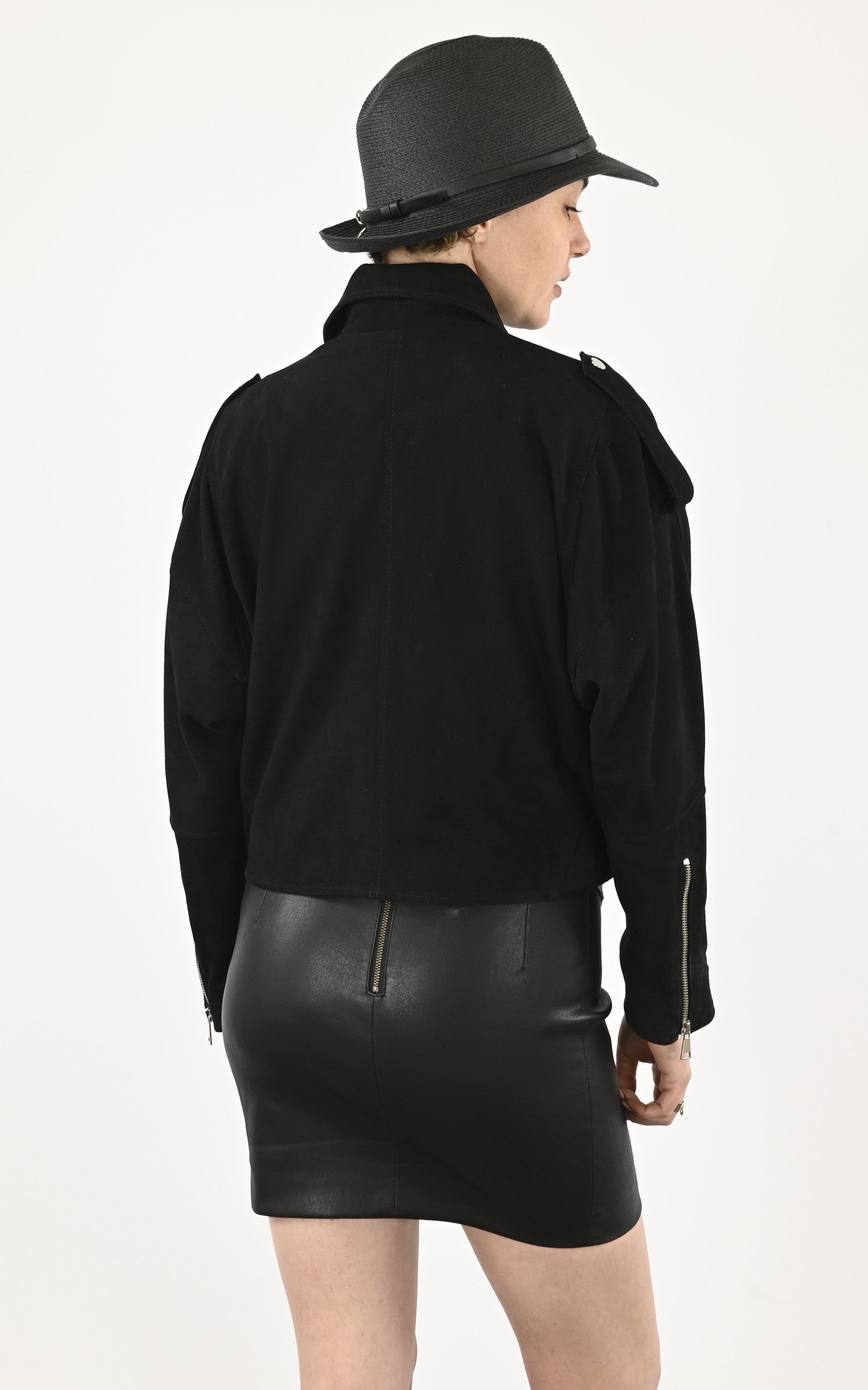 A &quot;DF346&quot; Noir La Canadienne Blouson Femme back photo