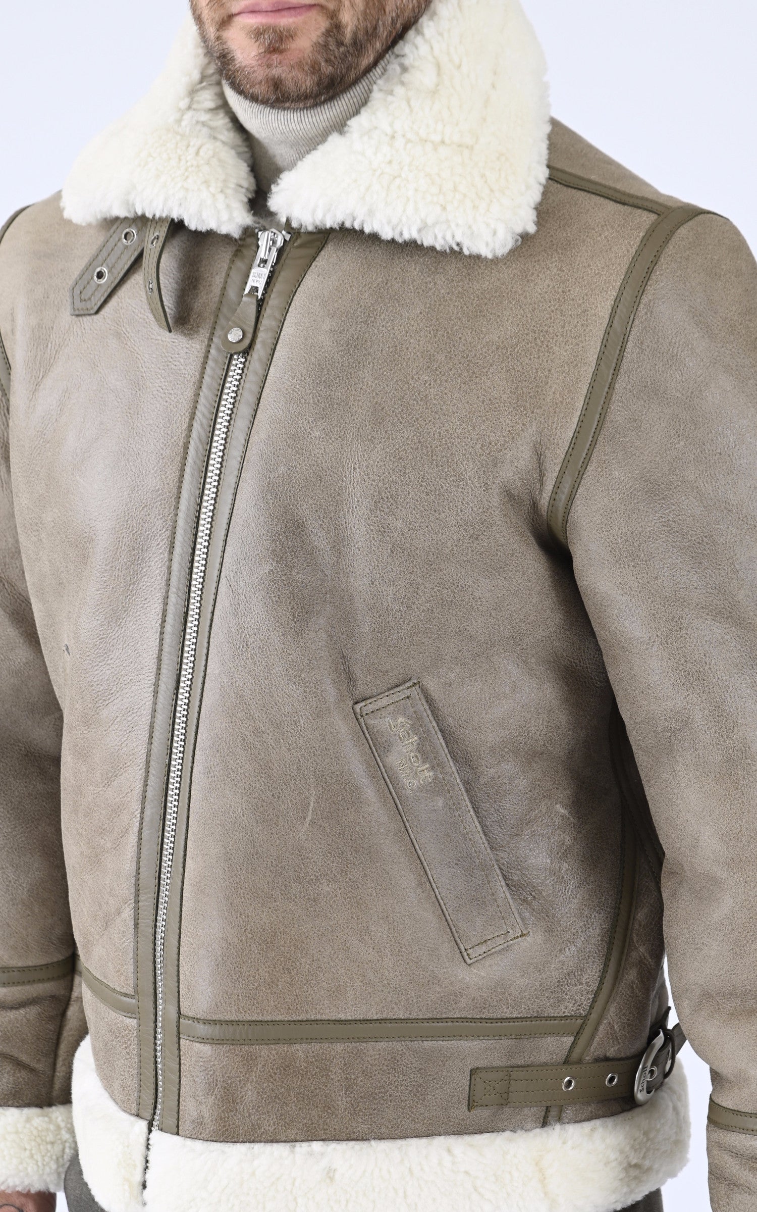 A &quot;LC1259&quot; Taupe Schott Bombardier Homme details photo