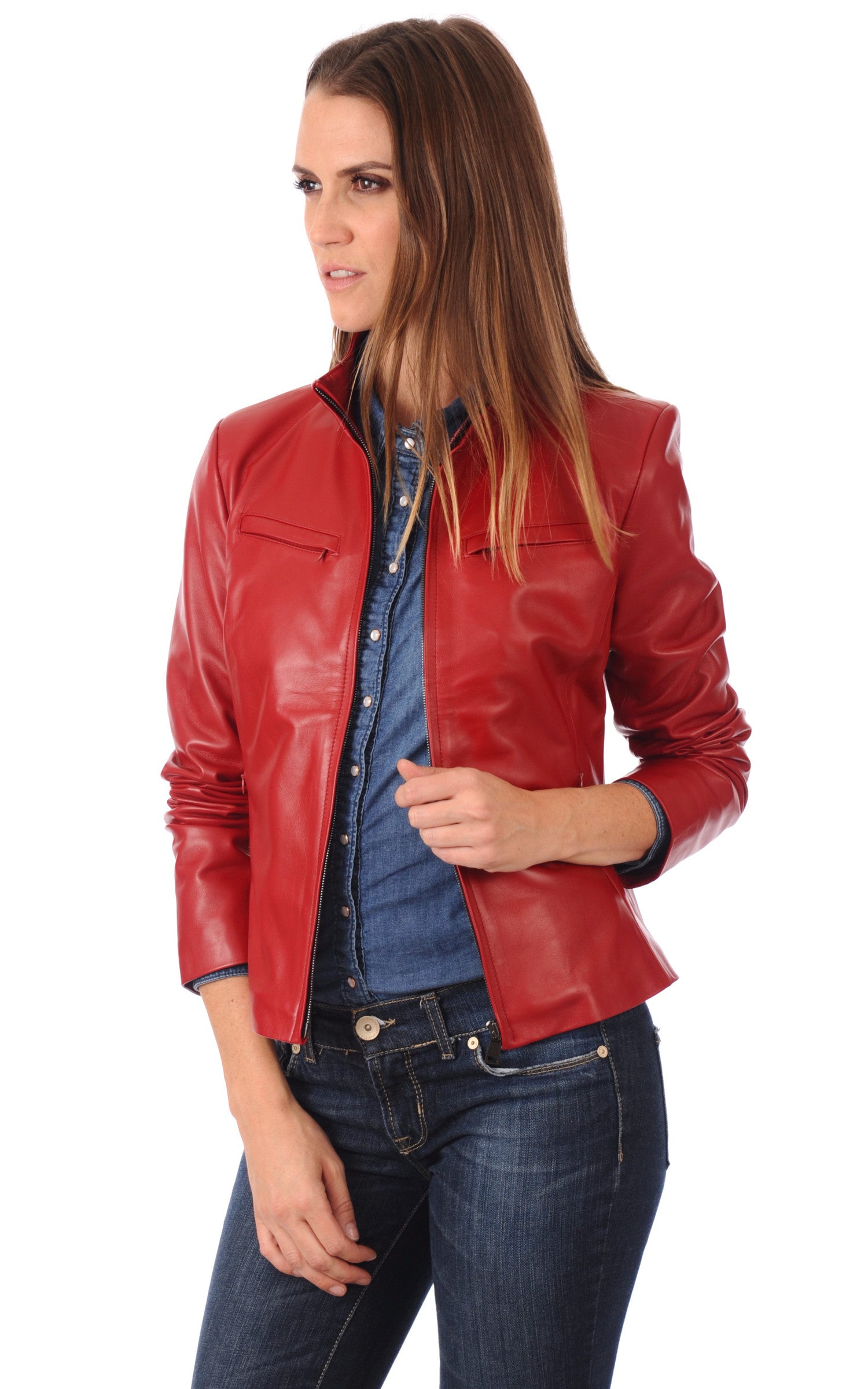 A &quot;ANY FF griffes&quot; Rouge La Canadienne Blouson Femme opened photo