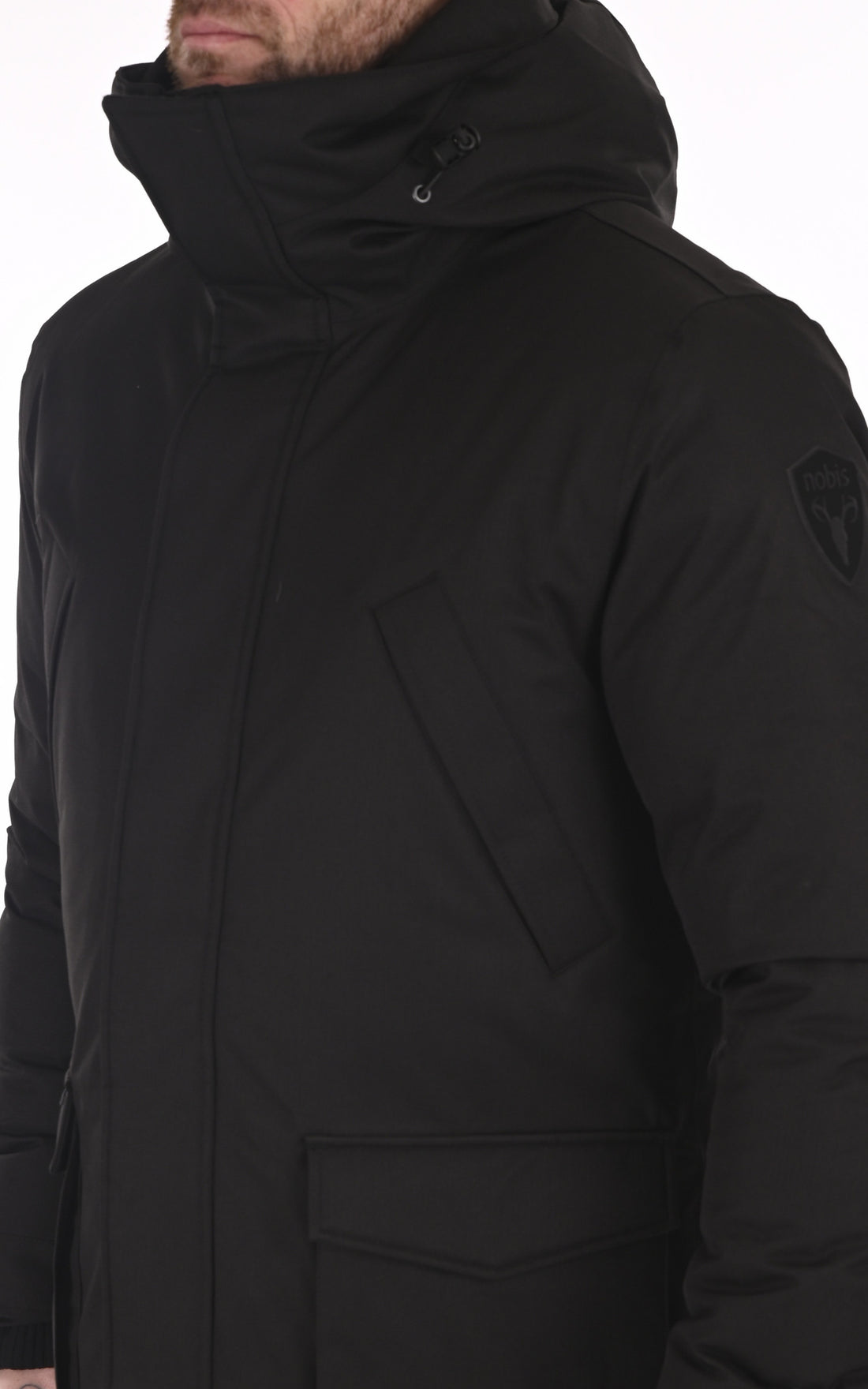 A &quot;TRAVIS&quot; Noir Nobis 3/4 Doudoune Homme opened photo