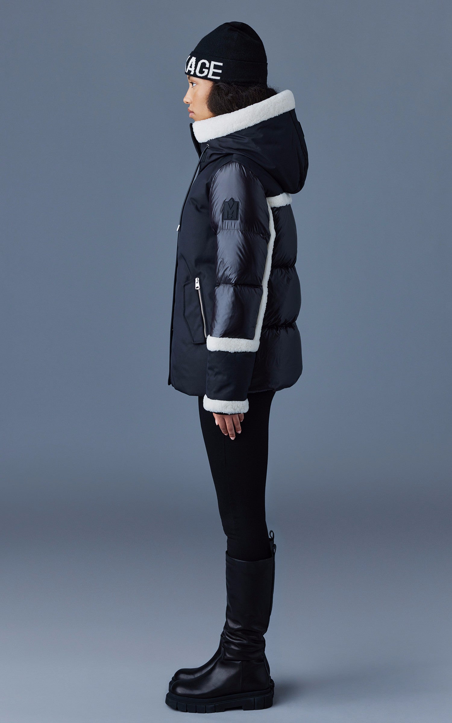 A &quot;CYRAH&quot; Noir Mackage Ves Doudoune Femme closed photo