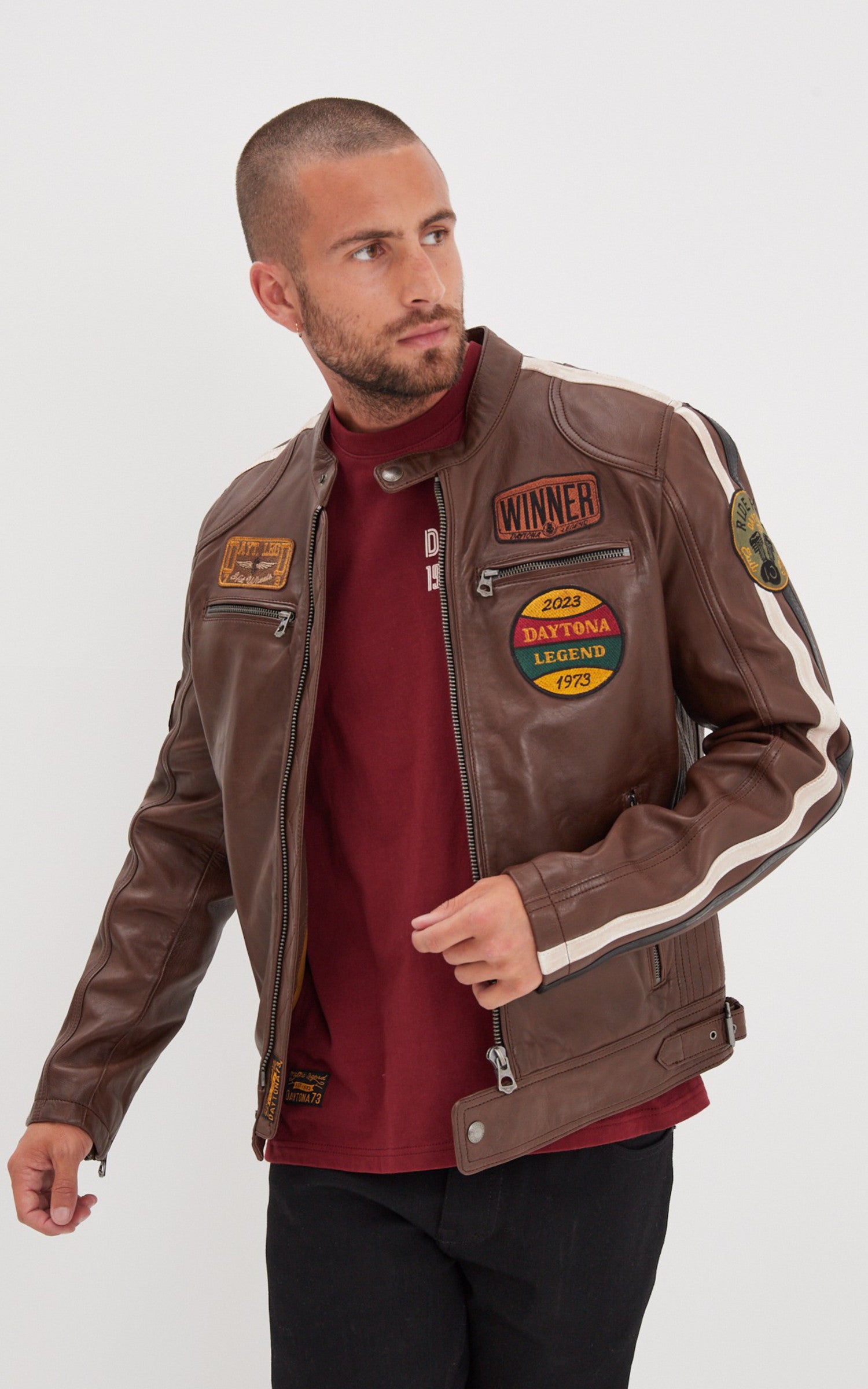 A &quot;WARTBURG 102832&quot; Marron Daytona 73 Blouson Homme closed photo 2