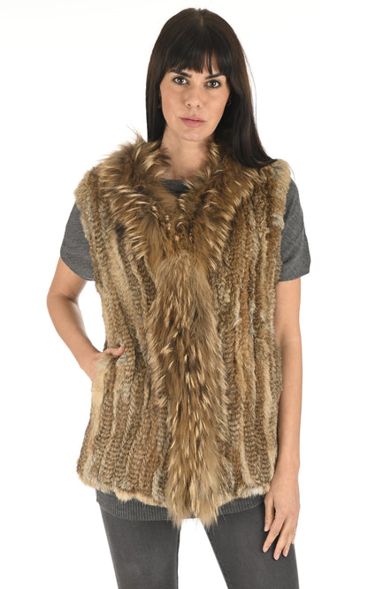 A &quot;2123V-RB-FIN/70&quot; Naturel La Canadienne Gilet Femme closed photo