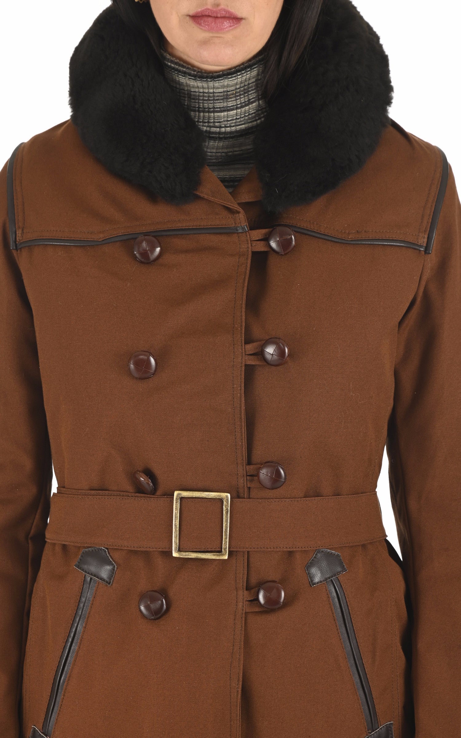 A &quot;CANADIENNE F&quot; Marron La Canadienne Veste Femme details photo