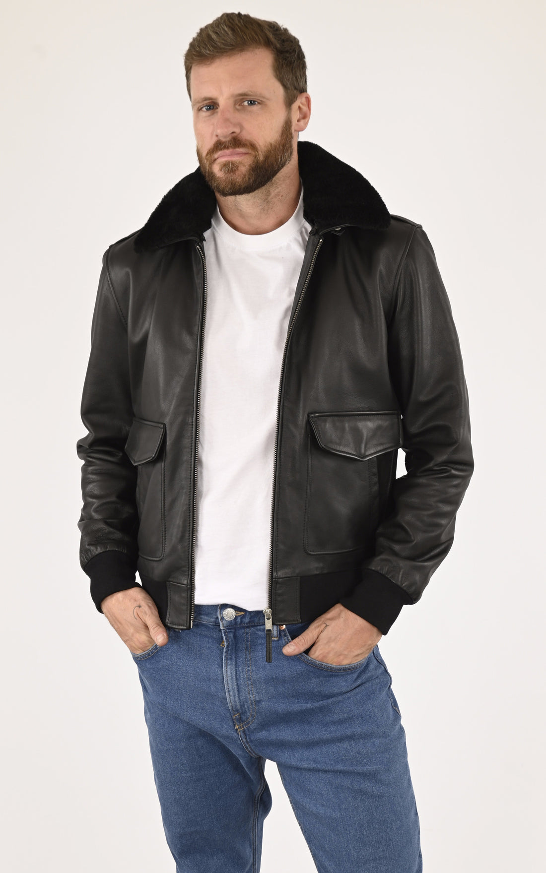 A &quot;PILOTE&quot; Noir La Canadienne Pilote Homme opened photo