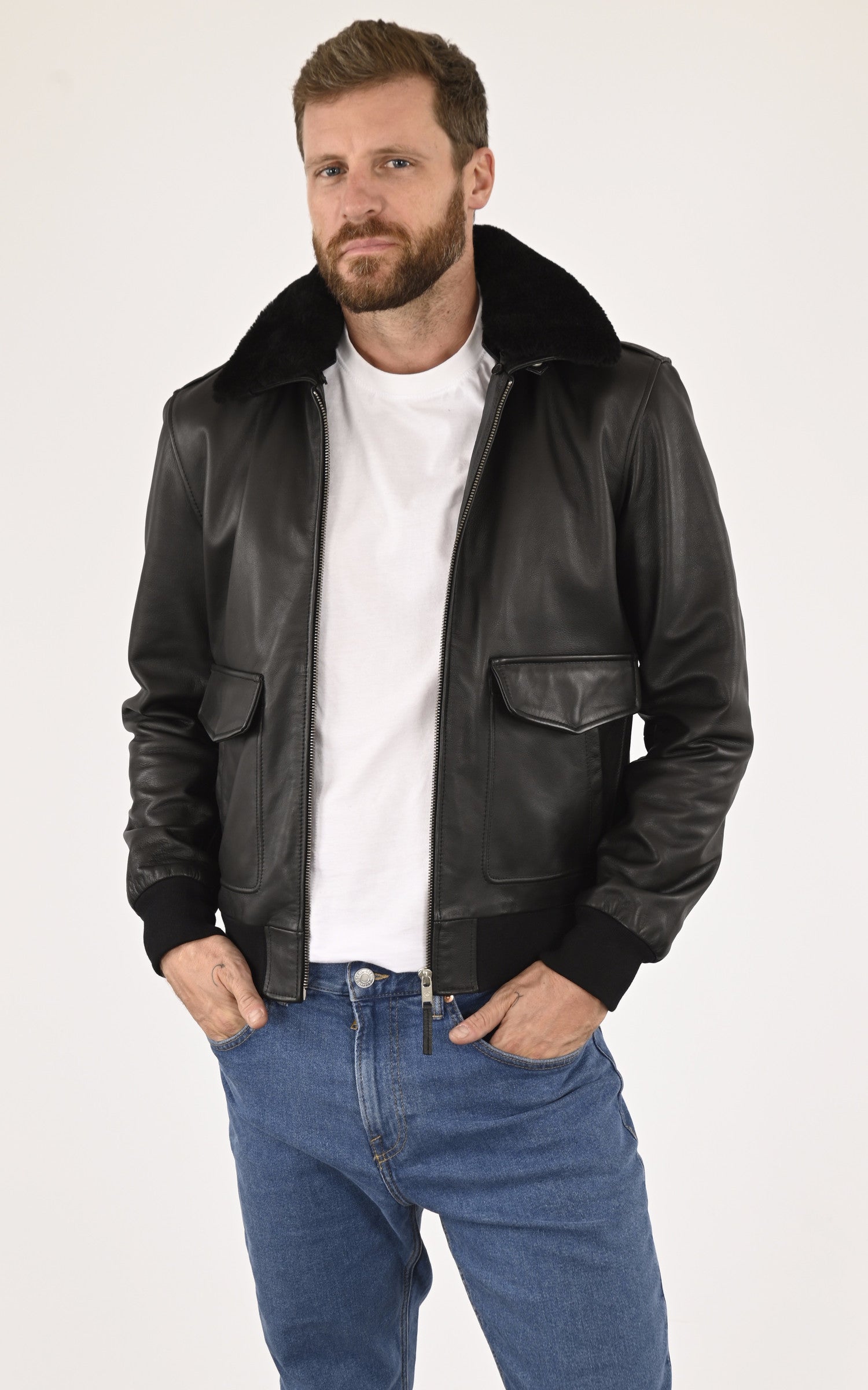 A &quot;PILOTE&quot; Noir La Canadienne Pilote Homme opened photo 1