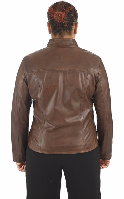 A &quot;PP100&quot; Marron La Canadienne Blouson Femme back photo