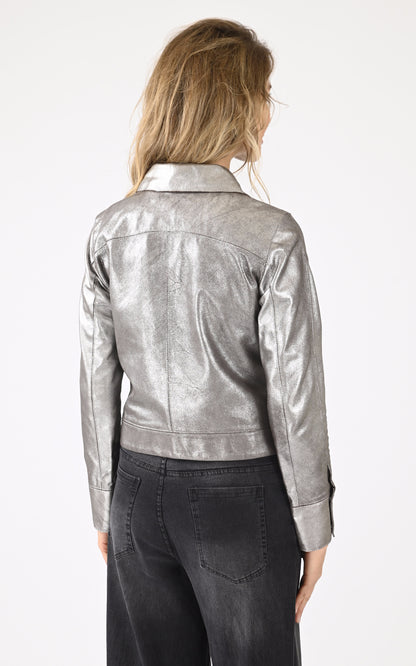 A &quot;RUBY METAL 64872&quot; Argenté Oakwood Blouson Femme back photo