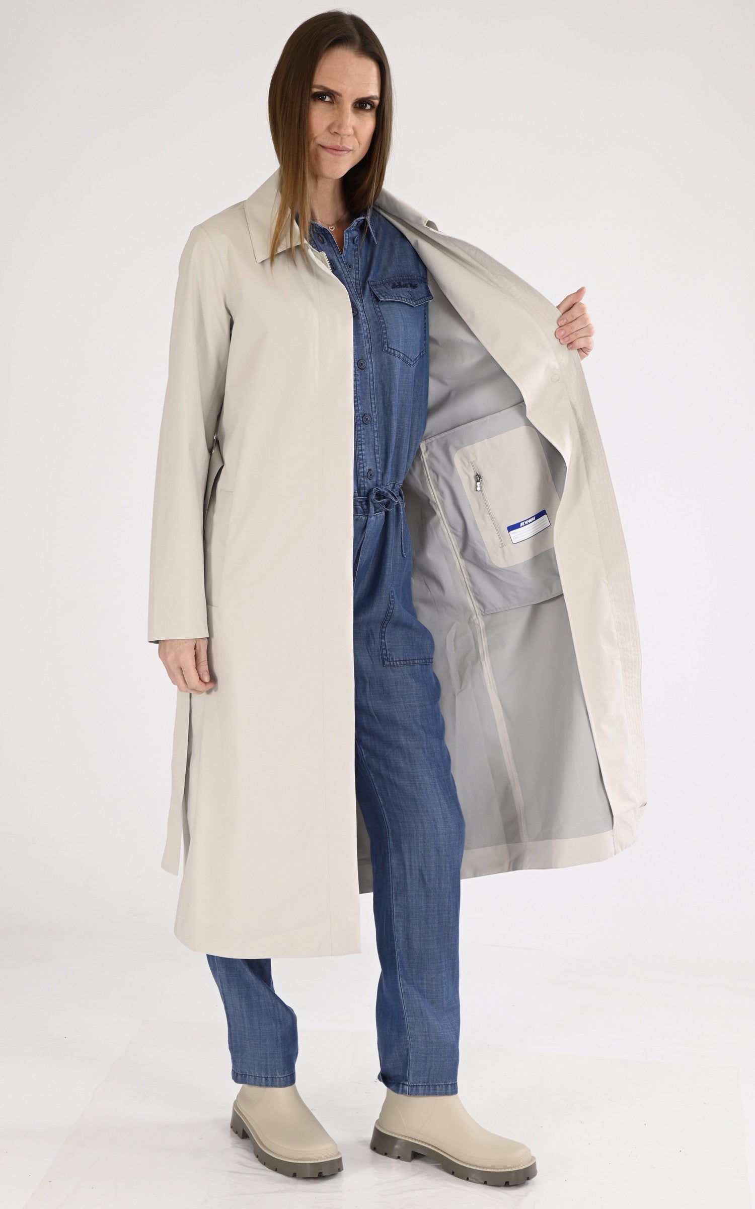 A &quot;BARBRA K61337W&quot; Beige K-Way Manteau Femme interior photo