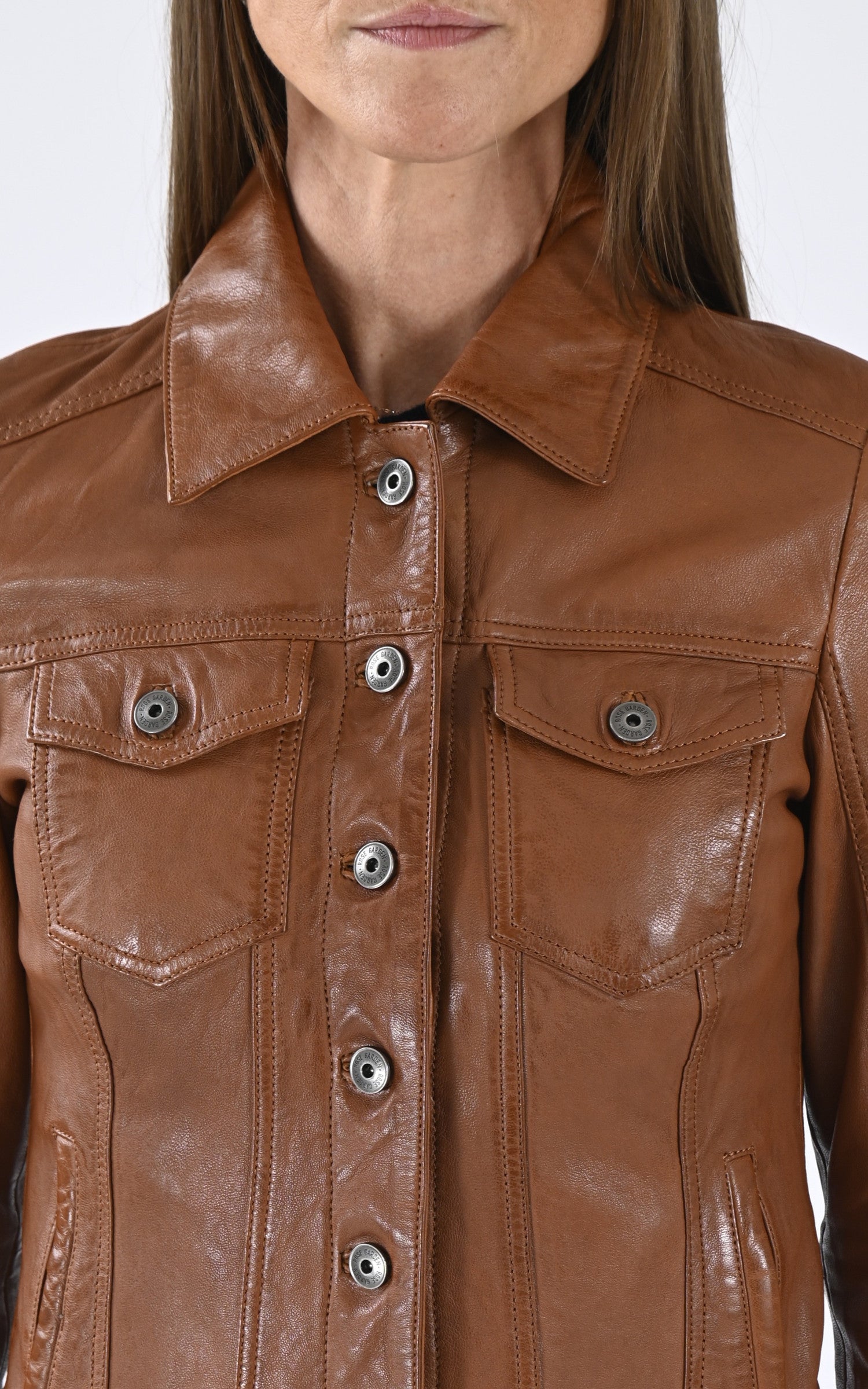 A &quot;JANILA 101971&quot; Cognac Rose Garden Blouson Femme details photo