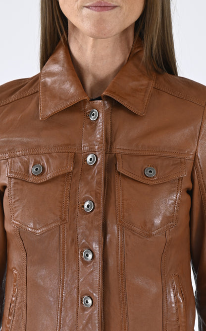 A &quot;JANILA 101971&quot; Cognac Rose Garden Blouson Femme details photo