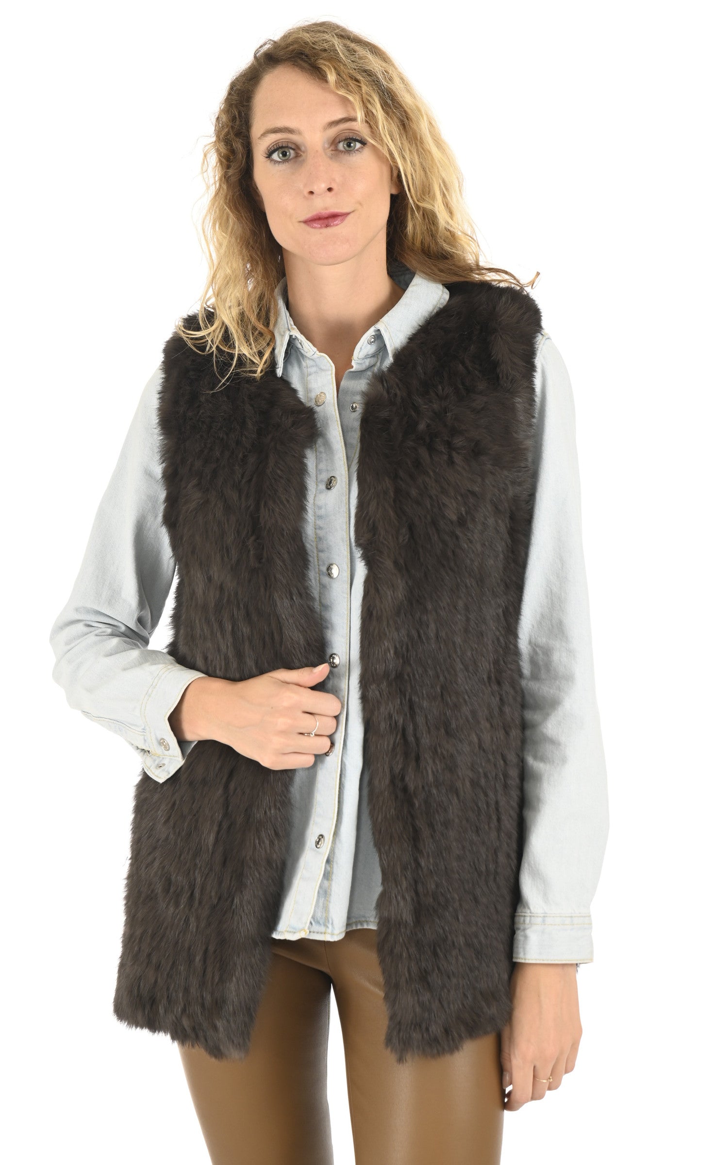 A &quot;GILET 70&quot; Kaki La Canadienne Veste Femme opened photo