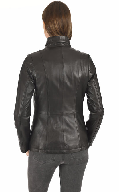 A &quot;ABZ071&quot; Noir La Canadienne Veste Femme back photo