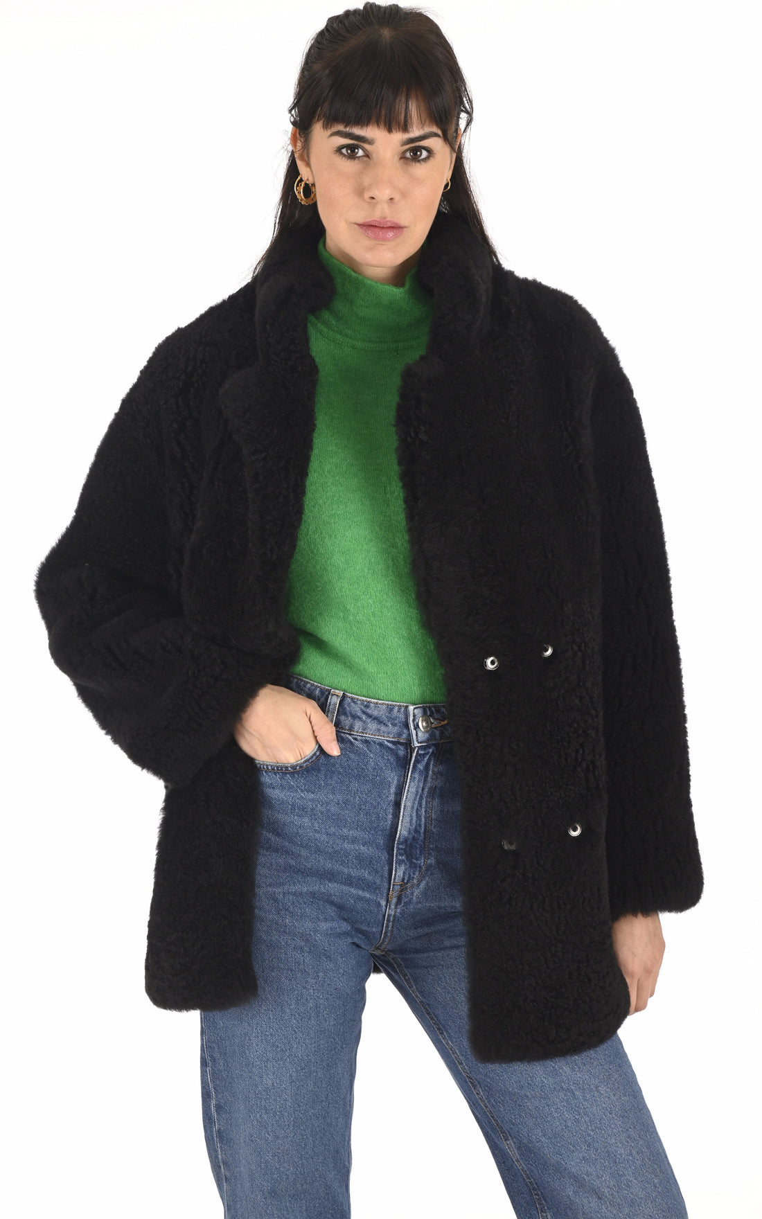 A &quot;ANY&quot; Noir La Canadienne Veste Femme opened photo