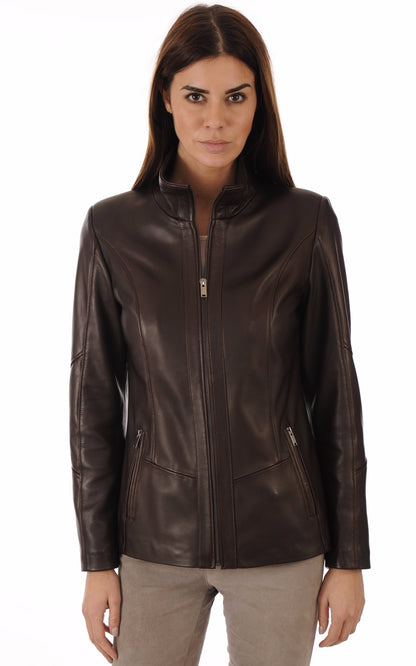 A &quot;FATIMA&quot; Marron La Canadienne Blouson Femme closed photo