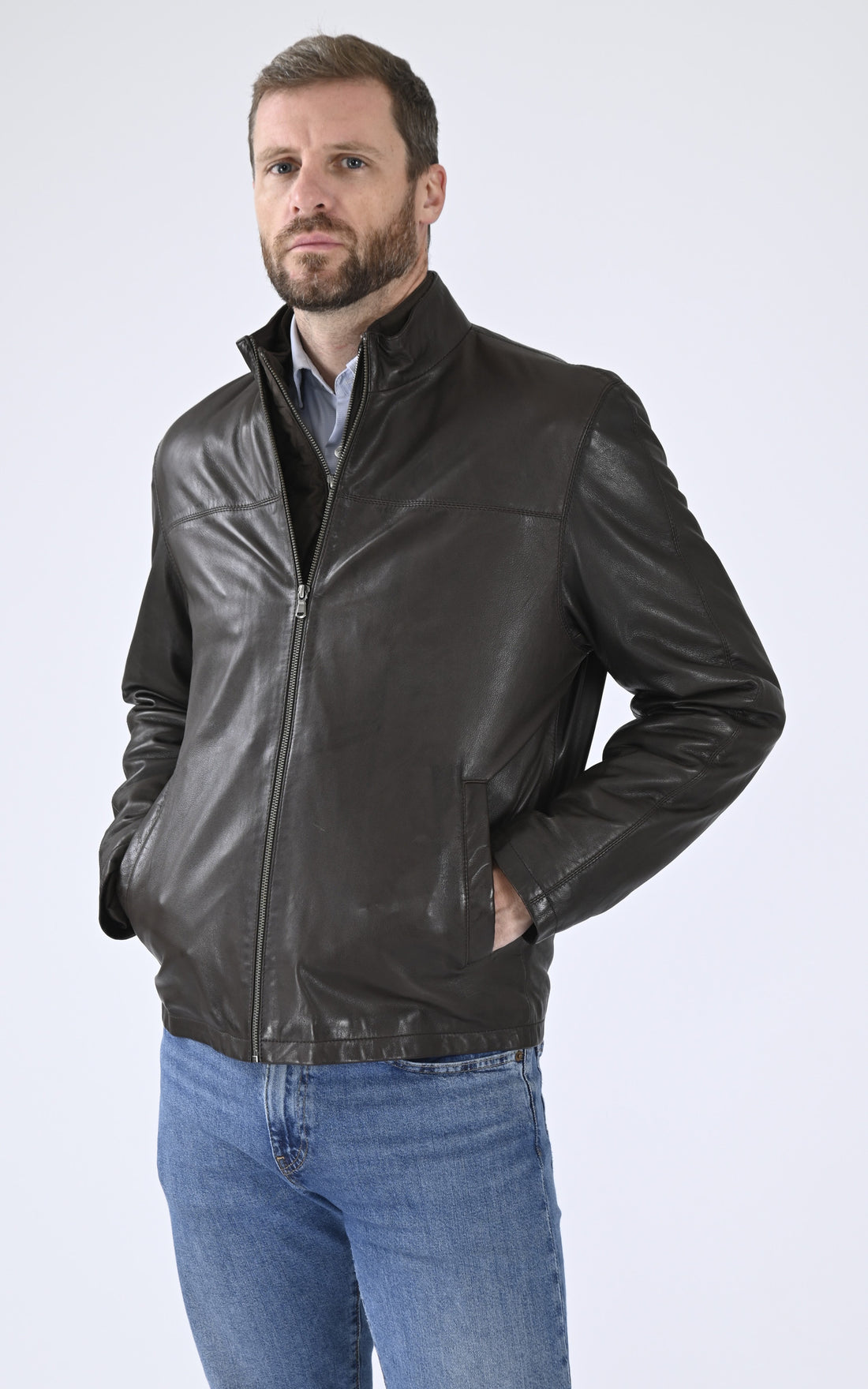 A &quot;ORLANDO 7765&quot; Marron Smarty Blouson Homme opened photo