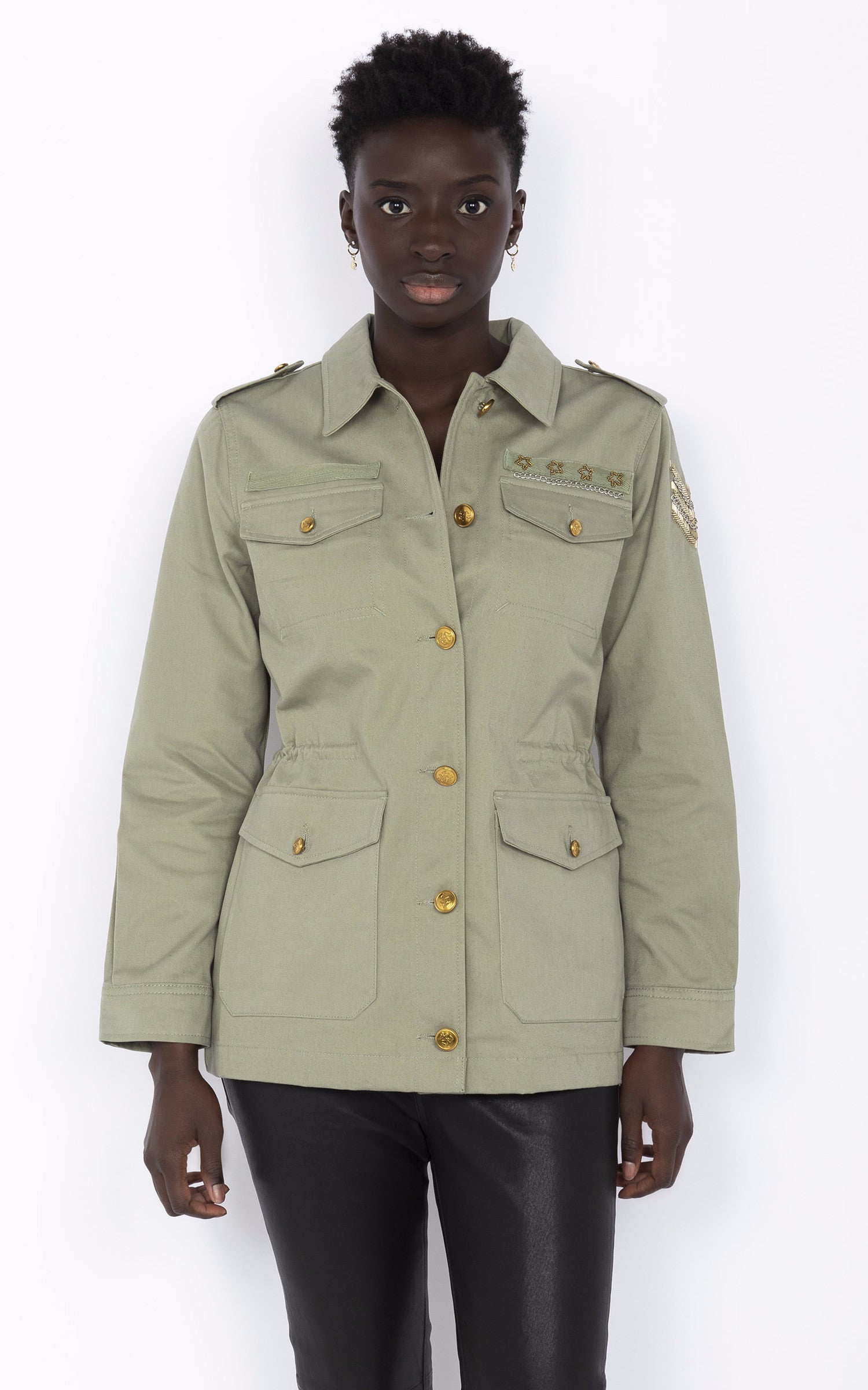 A &quot;JKTBONNIEW&quot; Vert Schott Veste Femme opened photo