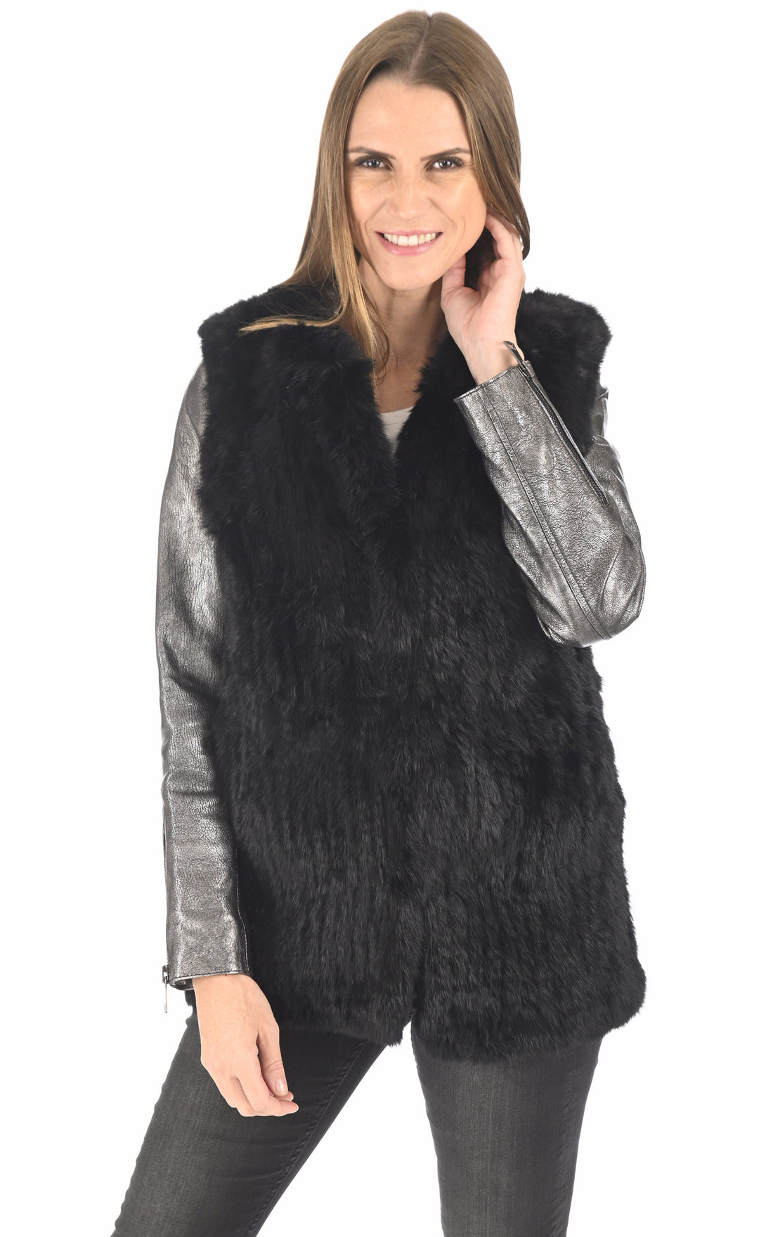 A &quot;GILET 70&quot; Noir La Canadienne Veste Femme opened photo