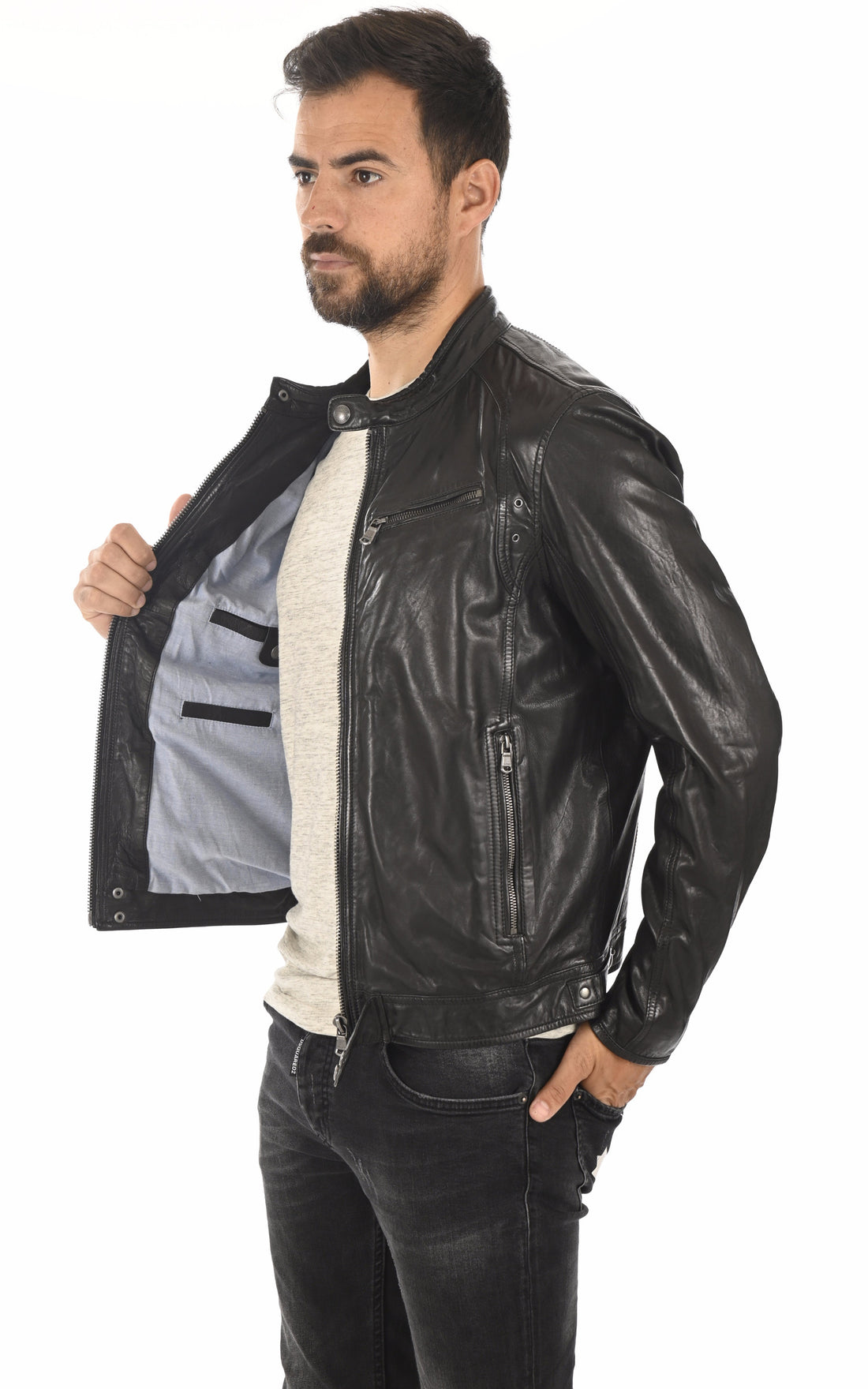 A &quot;DUSTIN 100233&quot; Noir Daytona 73 Blouson Homme opened photo