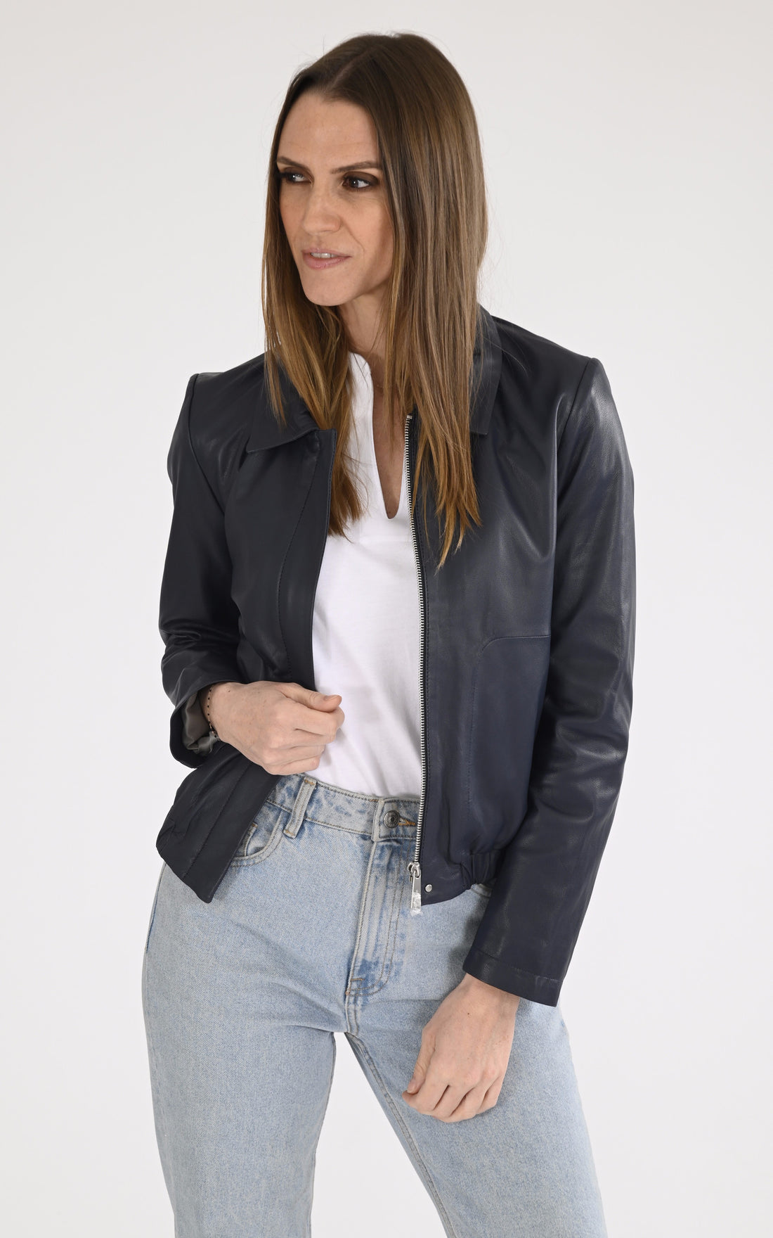 A &quot;ODESSA 65065&quot; Bleu Marine Oakwood Blouson Femme opened photo
