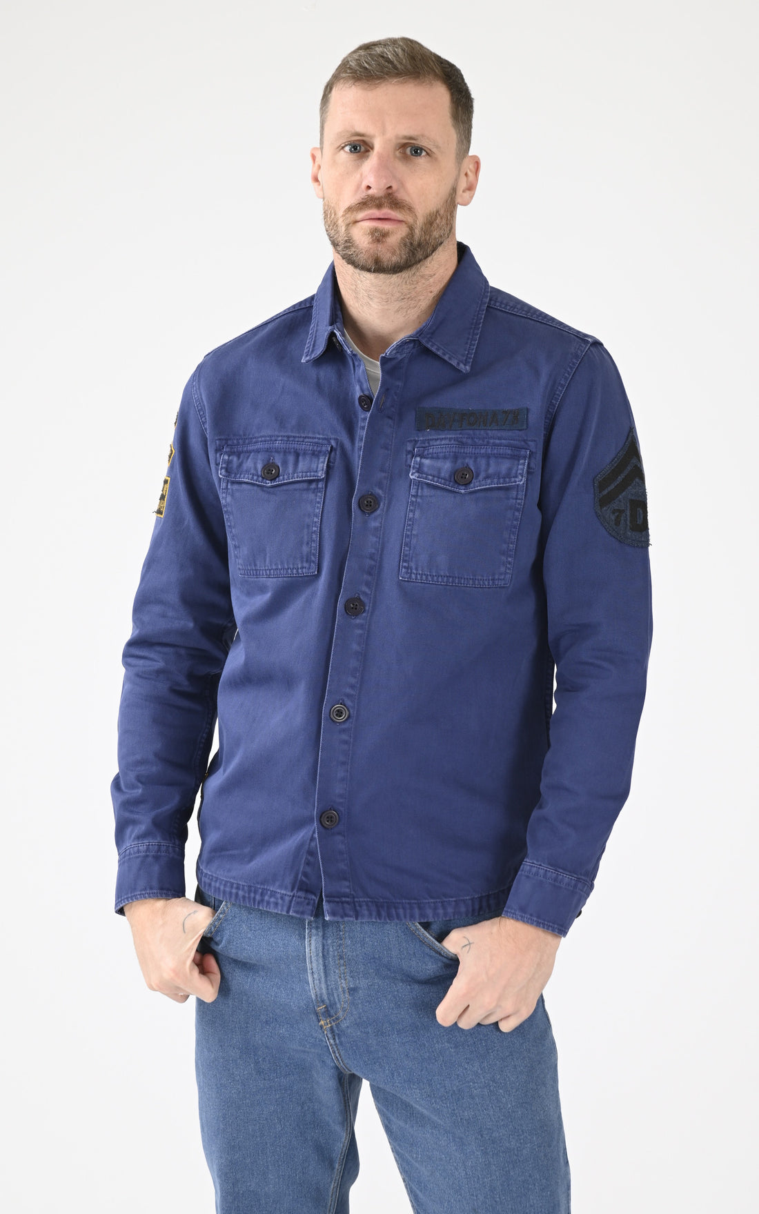 A &quot;MELHART 102668&quot; Bleu Daytona 73 Chemise Homme opened photo