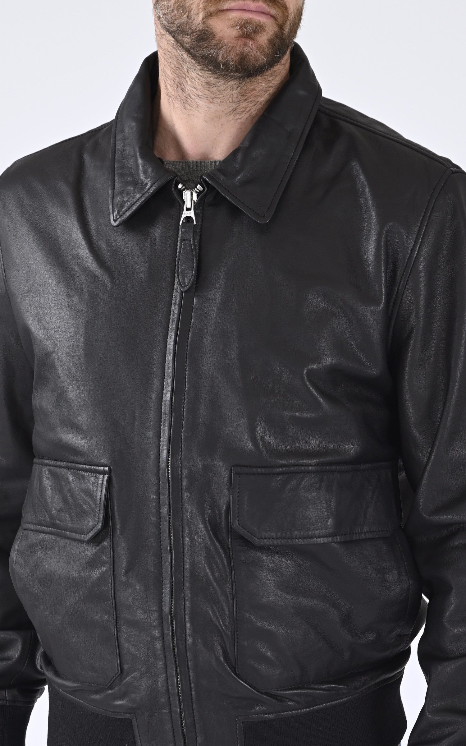 A &quot;LC PILOT LAMB&quot; Noir Schott Pilote Homme details photo