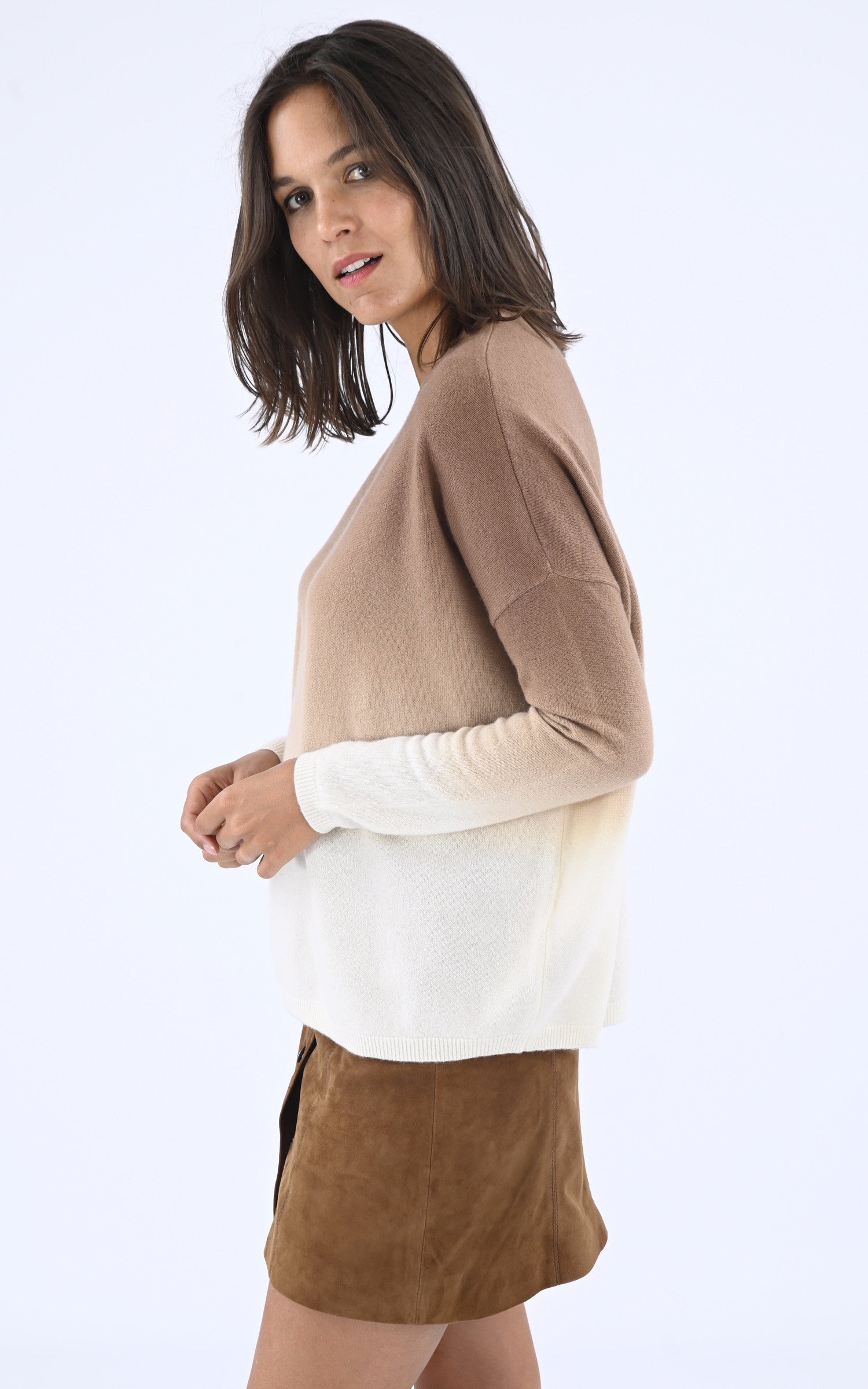 A &quot;MONJACKE&quot; Camel Les Tricots de Léa Pull Femme interior photo 3