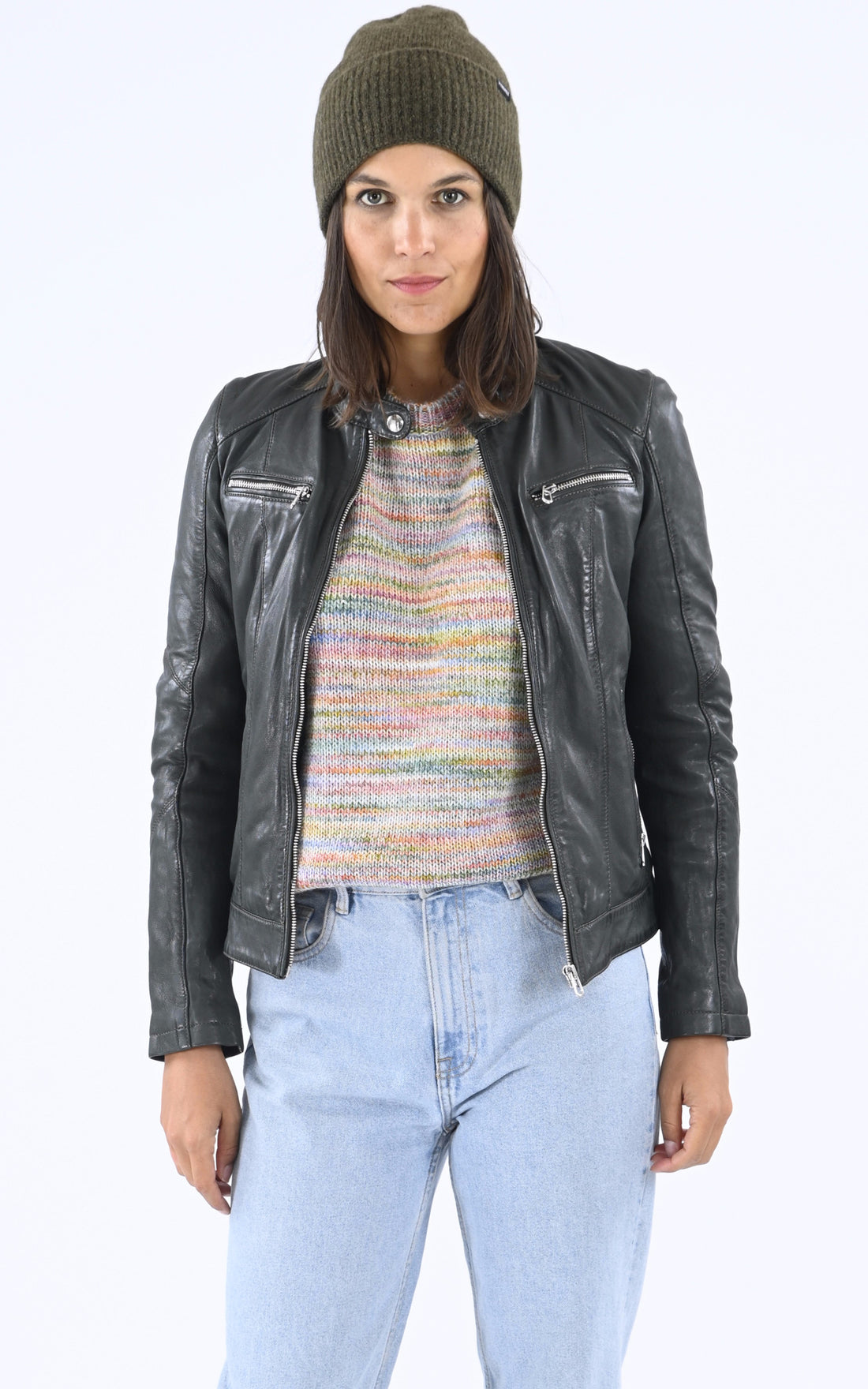 A &quot;JOLYA 102581&quot; Kaki Rose Garden Blouson Femme closed photo