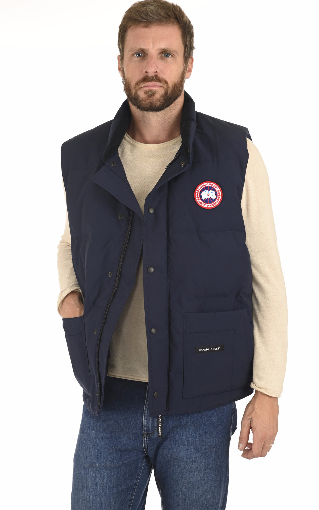 A &quot;FREESTYLE CREW VEST 4154M&quot; Atlantic Navy Canada Goose gil_doudoune Homme opened photo