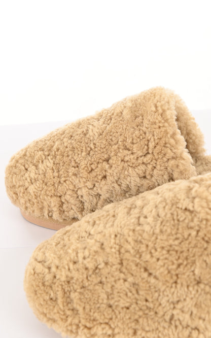 A &quot;PANTOUFLES&quot; Camel La Canadienne Chaussons Mixte details photo