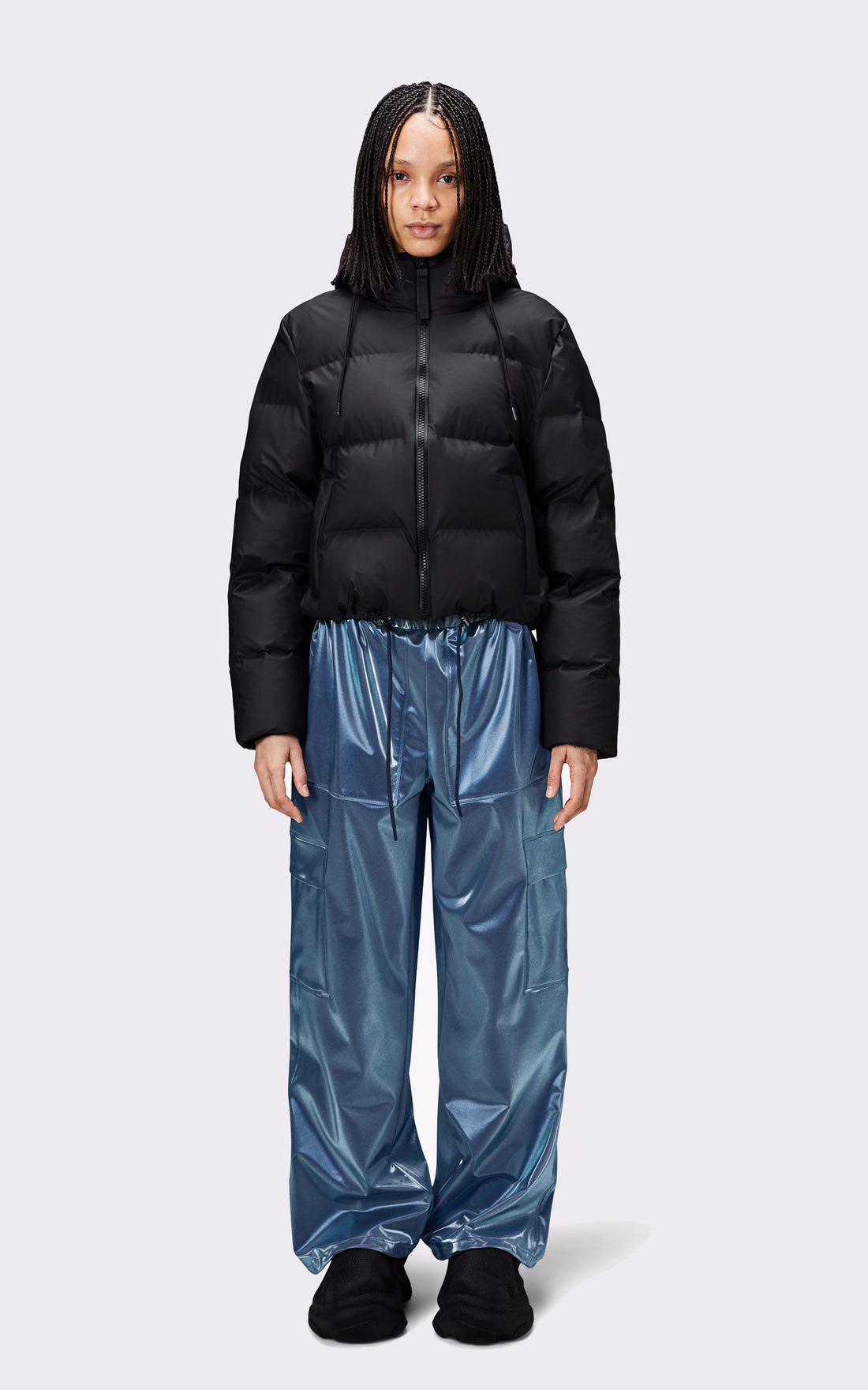 A &quot;15150 ALTA PUFFER JACKET&quot; Noir Rains 3/4 Doudoune Mixte opened photo